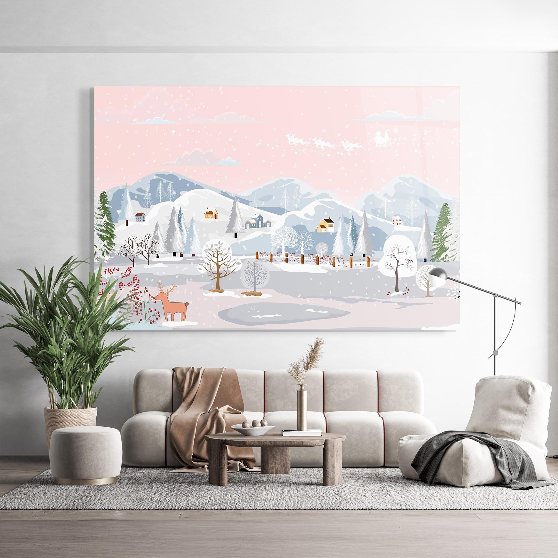 Glasbild Pink Sky Winter mockup 9