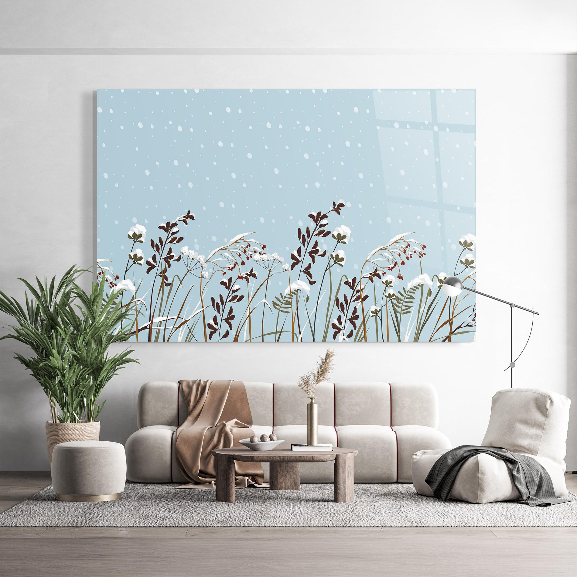 Glasbild Snow Plants mockup 9