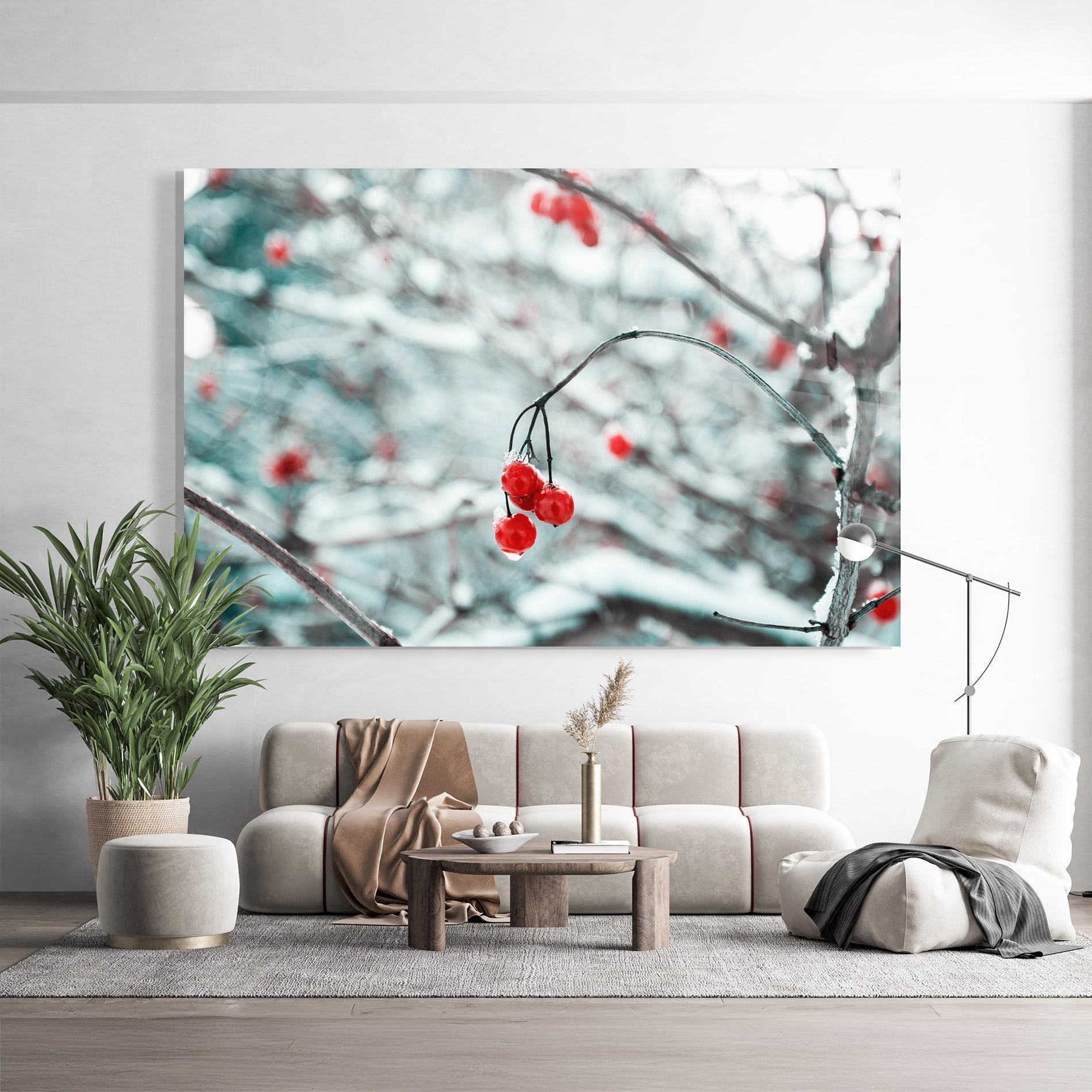 Glasbild Snow Red Fruits mockup 9