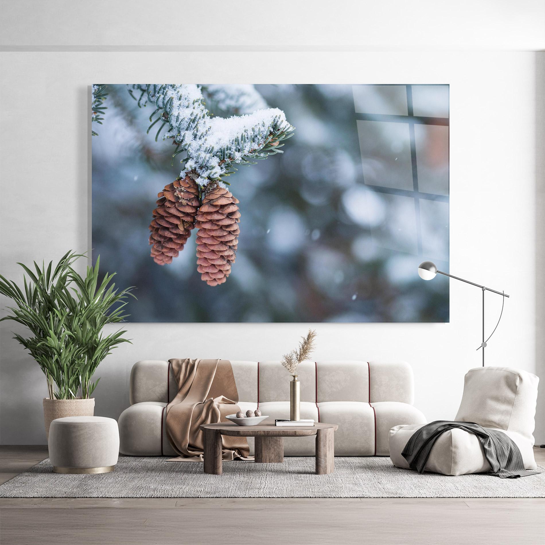 Glasbild Winter Cones mockup 9