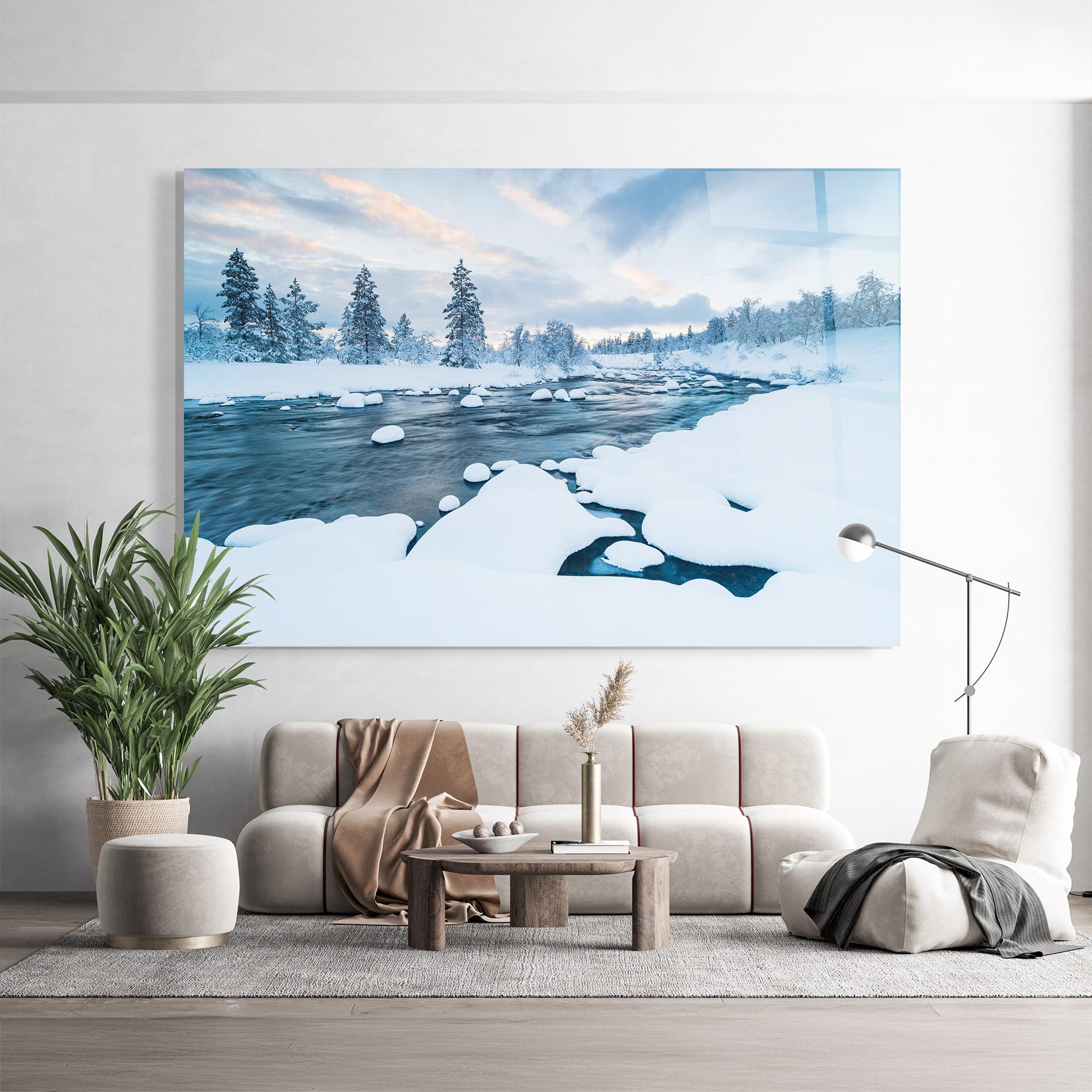 Glasbild Winter River mockup 9