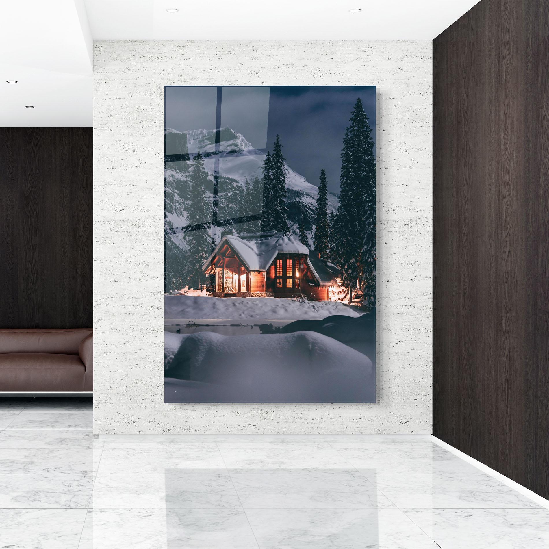 Glasbild Winter House mockup 9