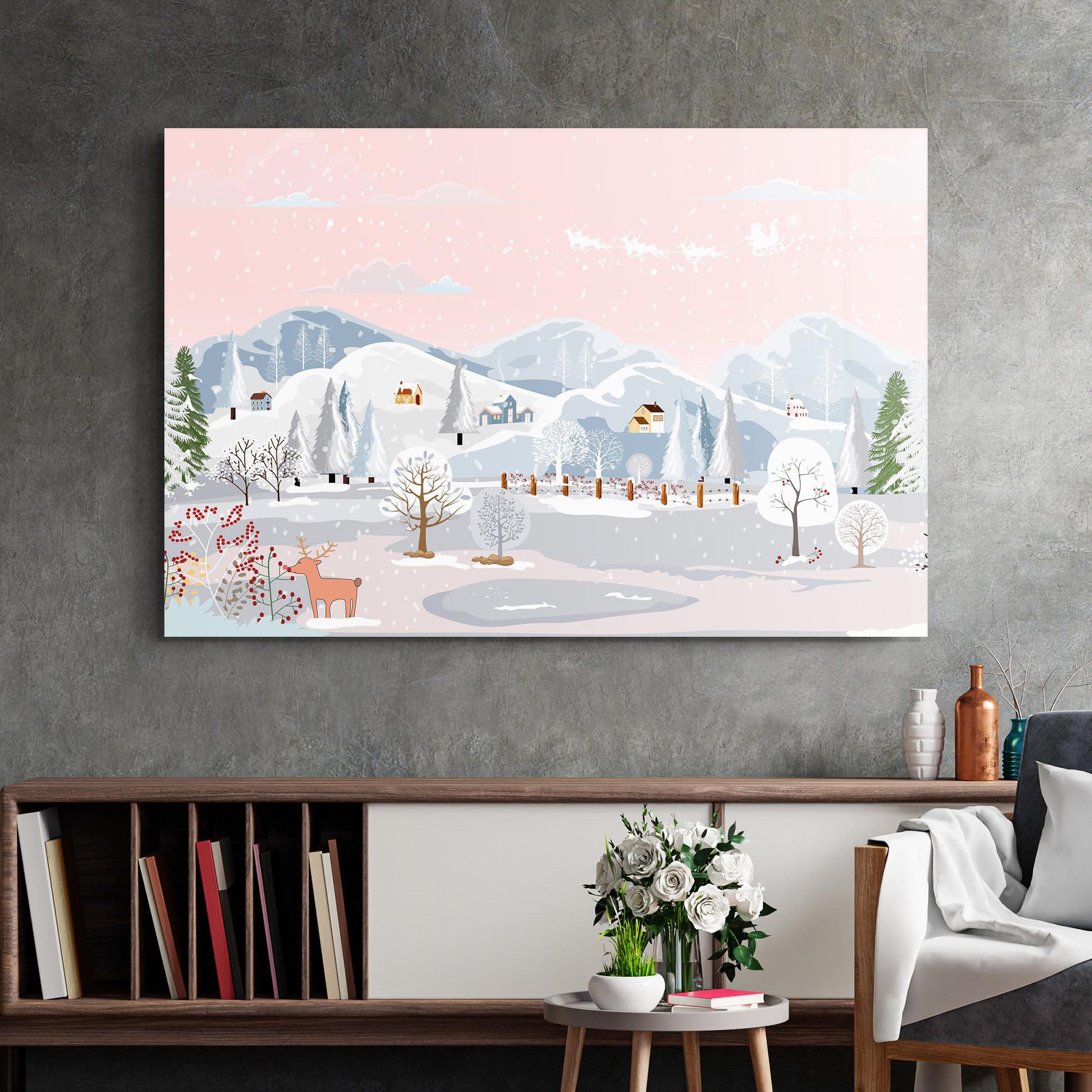 Glasbild Pink Sky Winter mockup 2