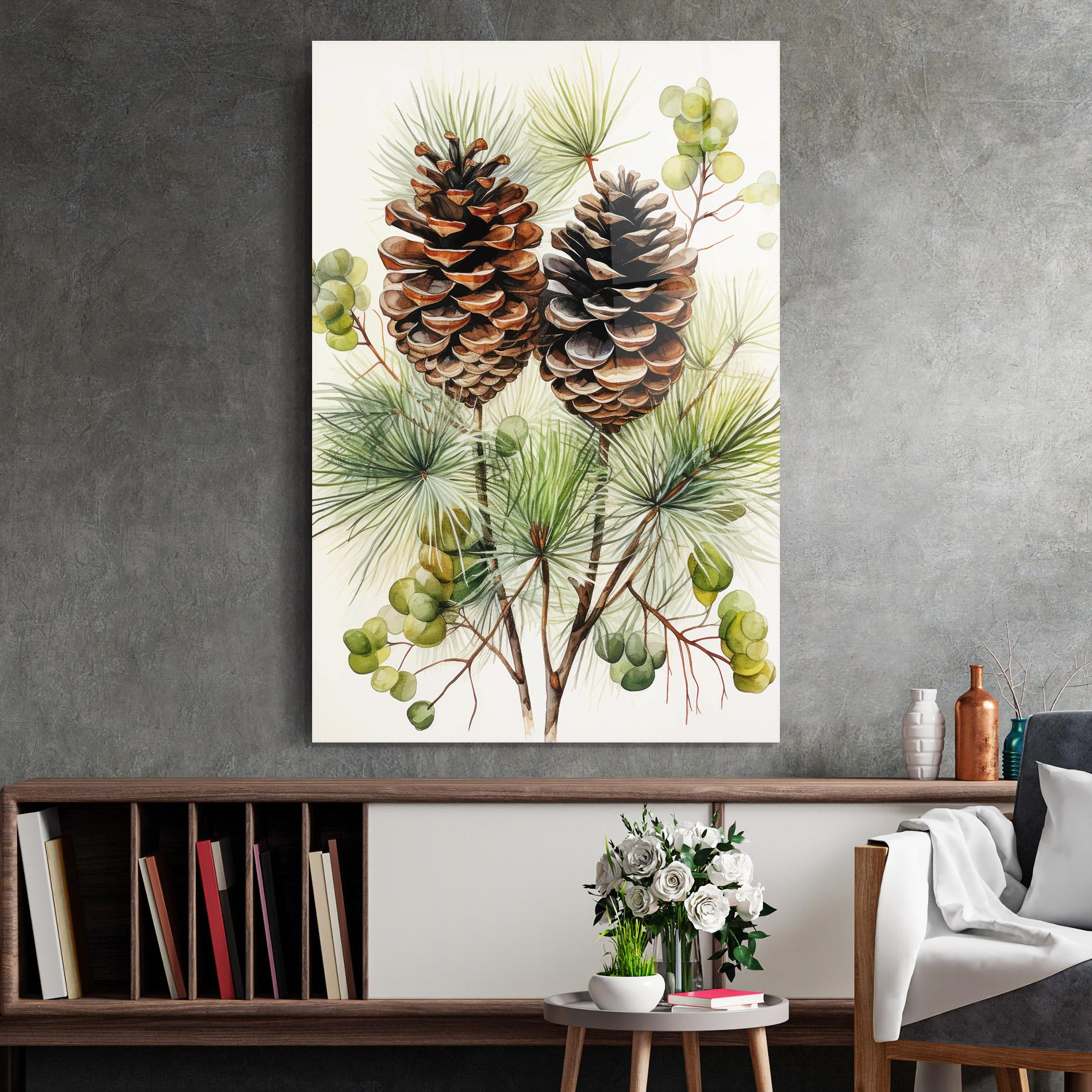 Glasbild Brown Cones mockup 2