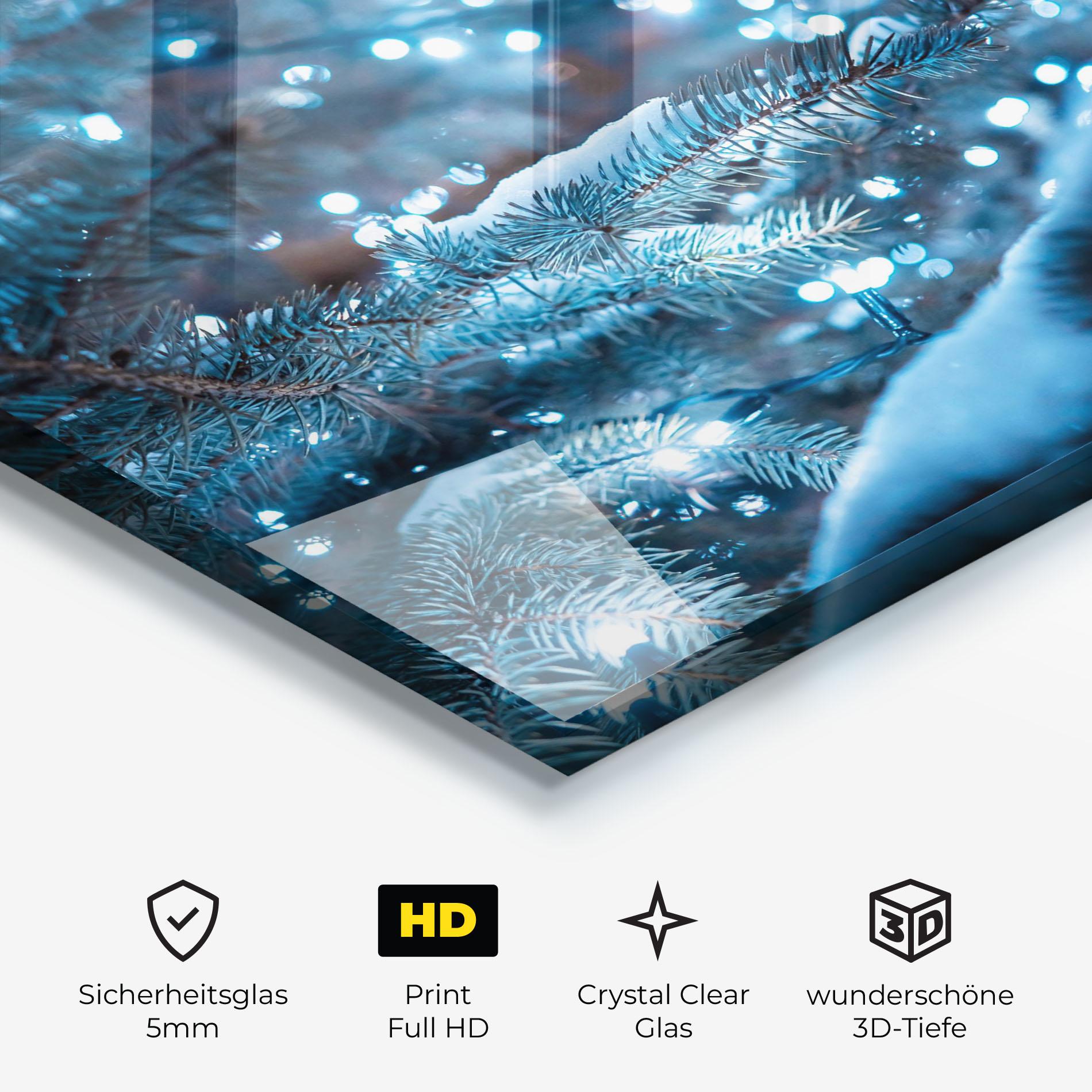 Glasbild Blue Christmas Tree mockup 3