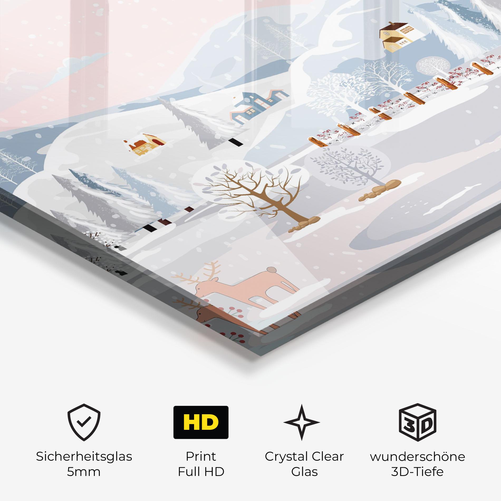 Glasbild Pink Sky Winter mockup 3