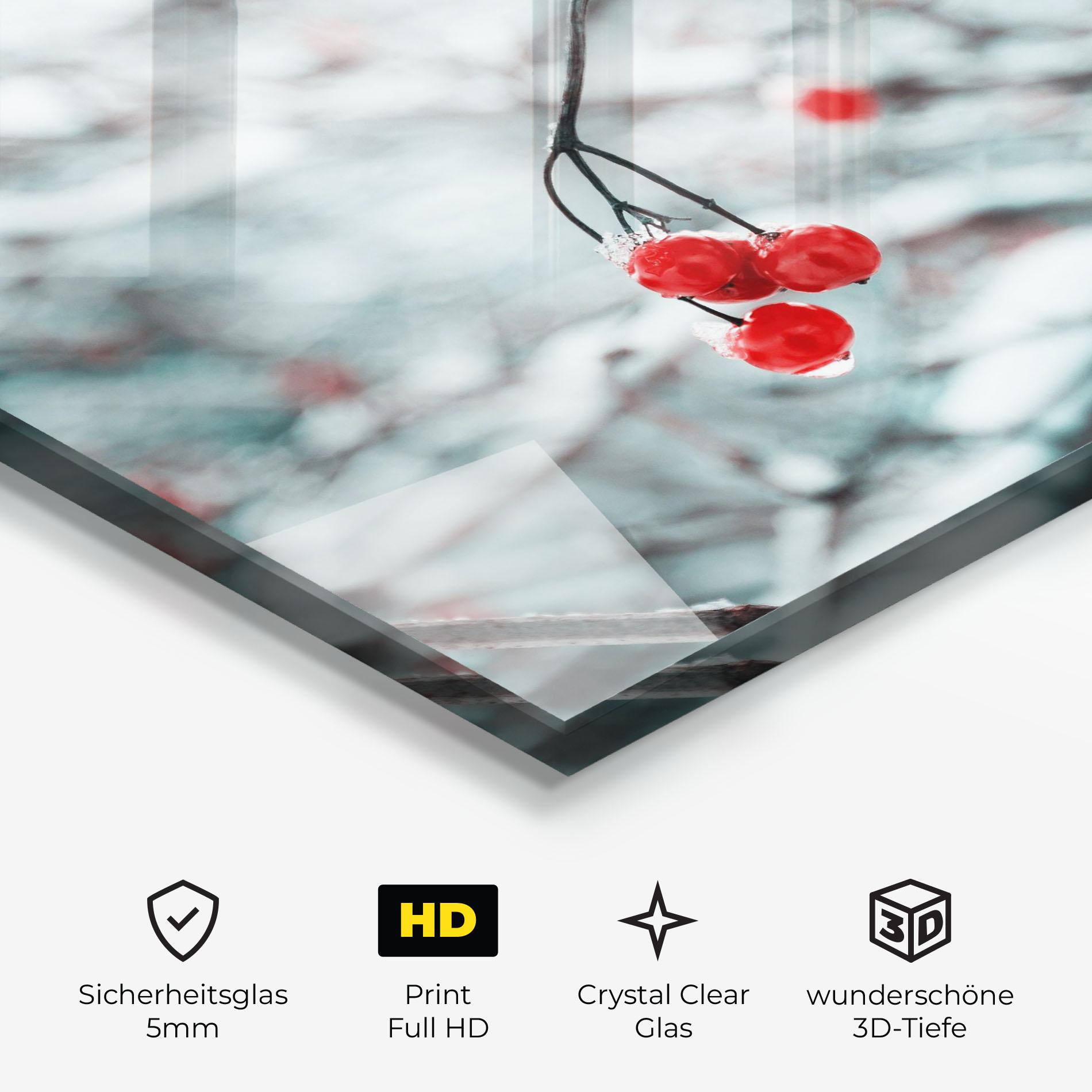 Glasbild Snow Red Fruits mockup 3
