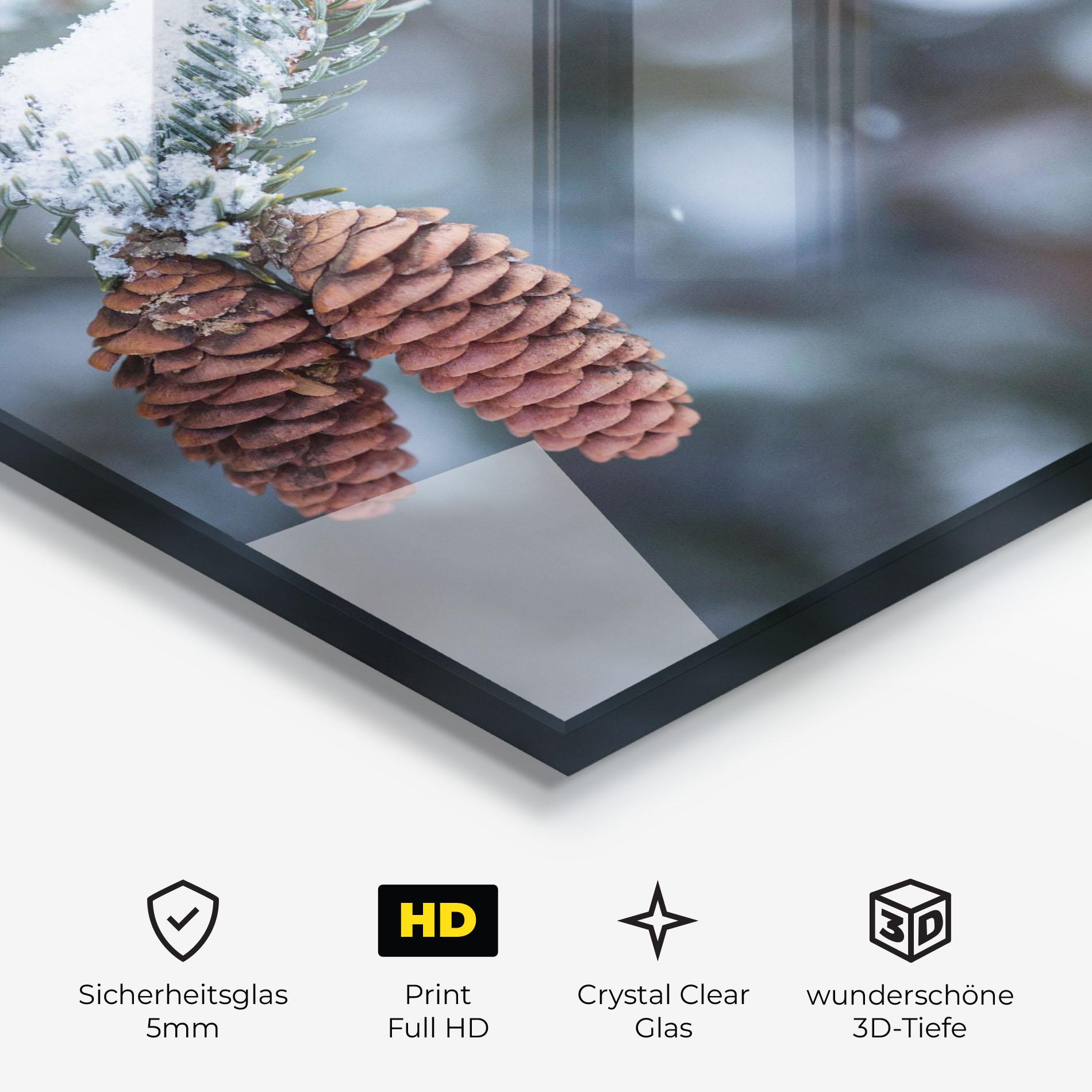 Glasbild Winter Cones mockup 3