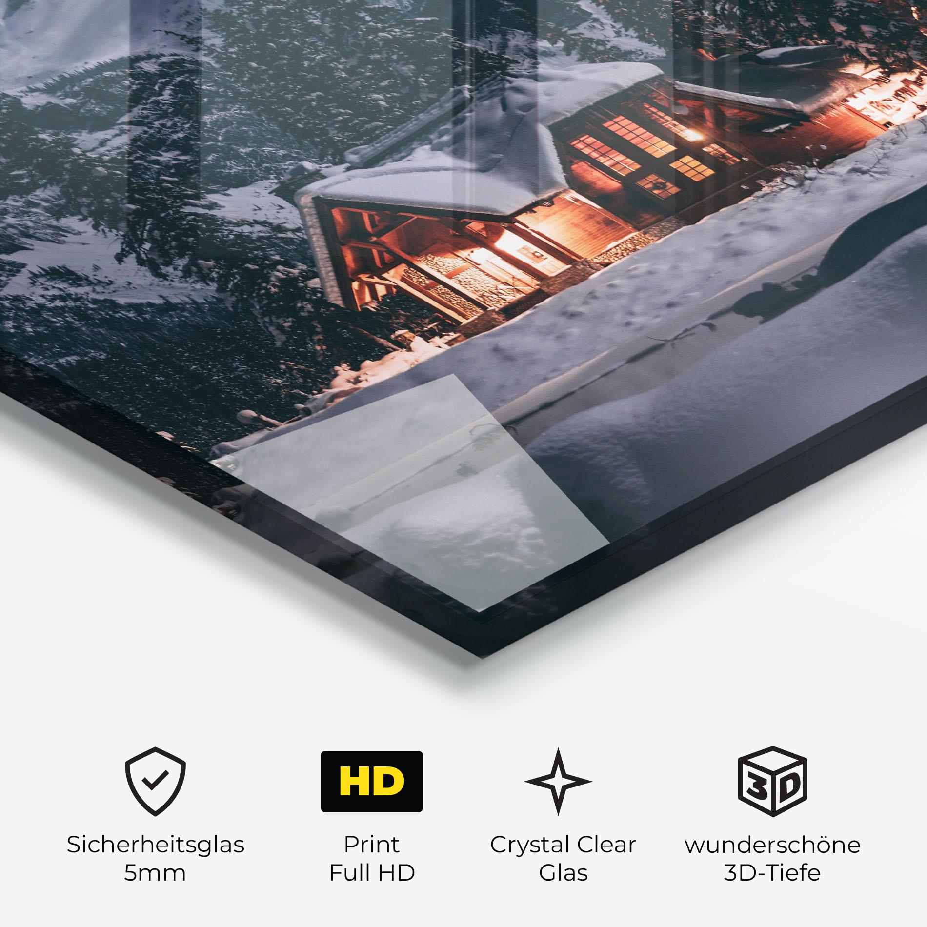 Glasbild Winter House mockup 3