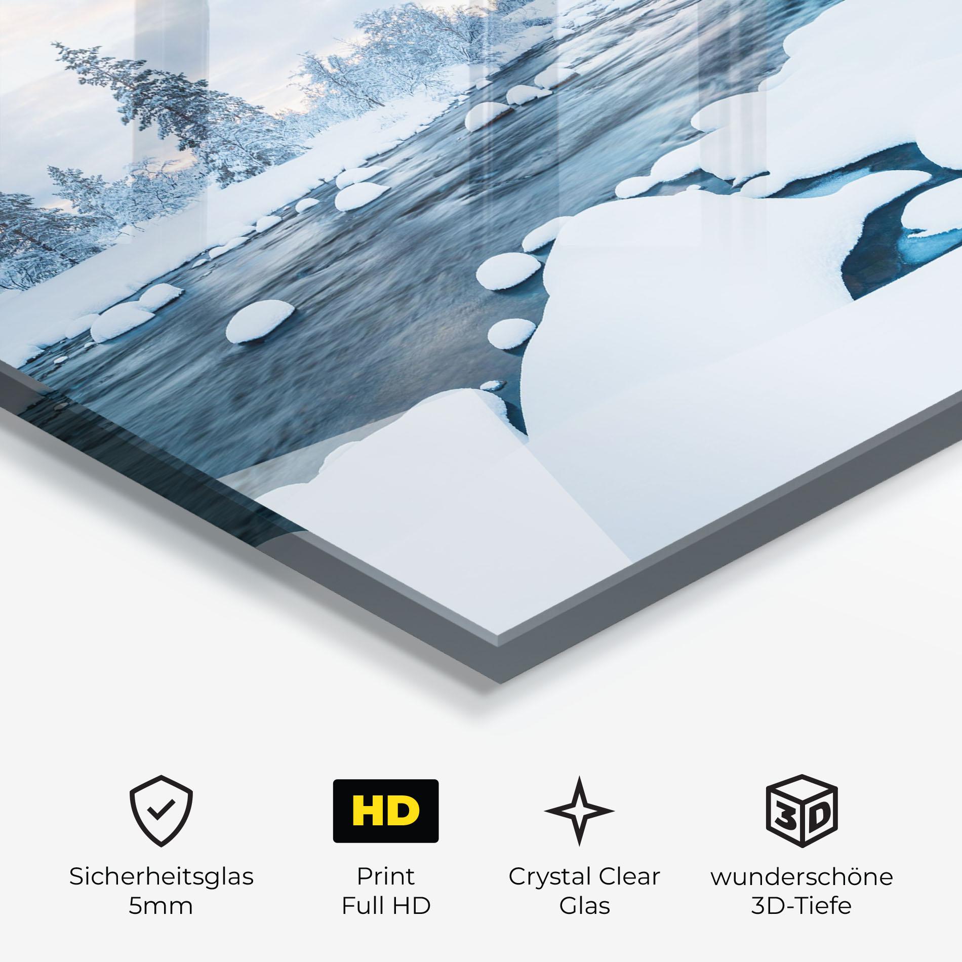 Glasbild Winter River mockup 3