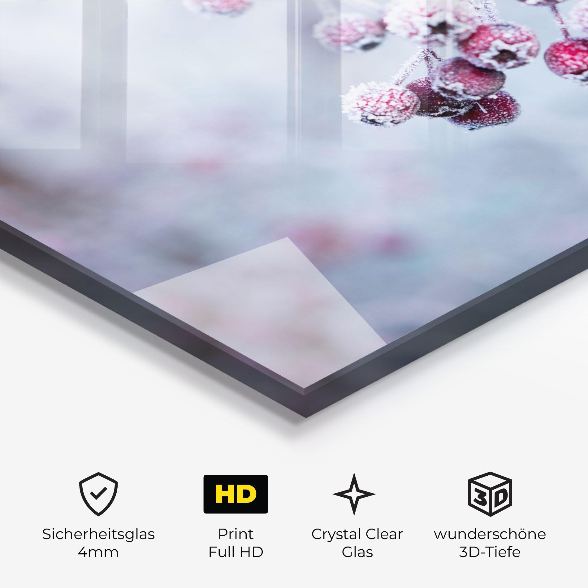 Glasbild Red Winter Fruits mockup 3