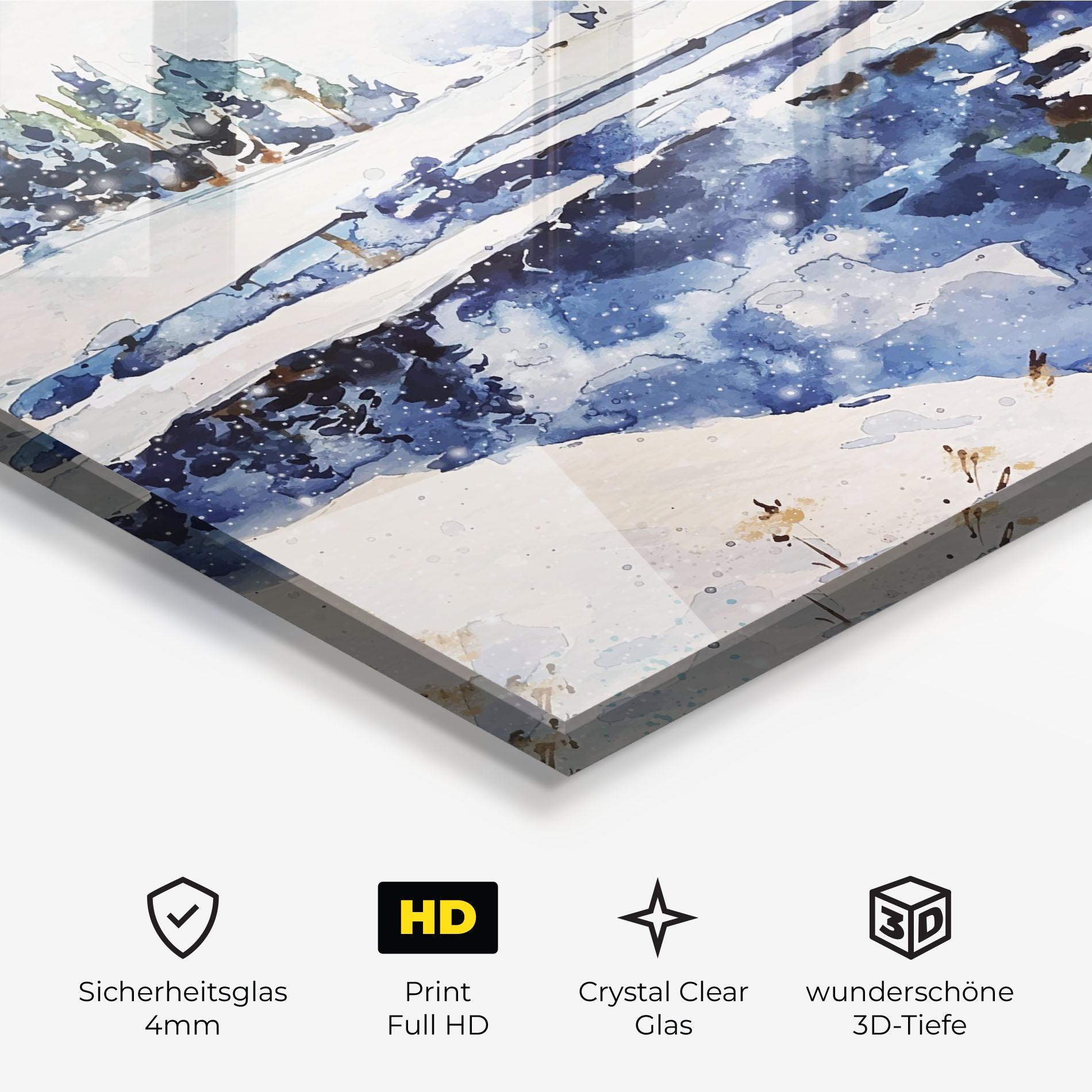 Glasbild Winter Painting mockup 3