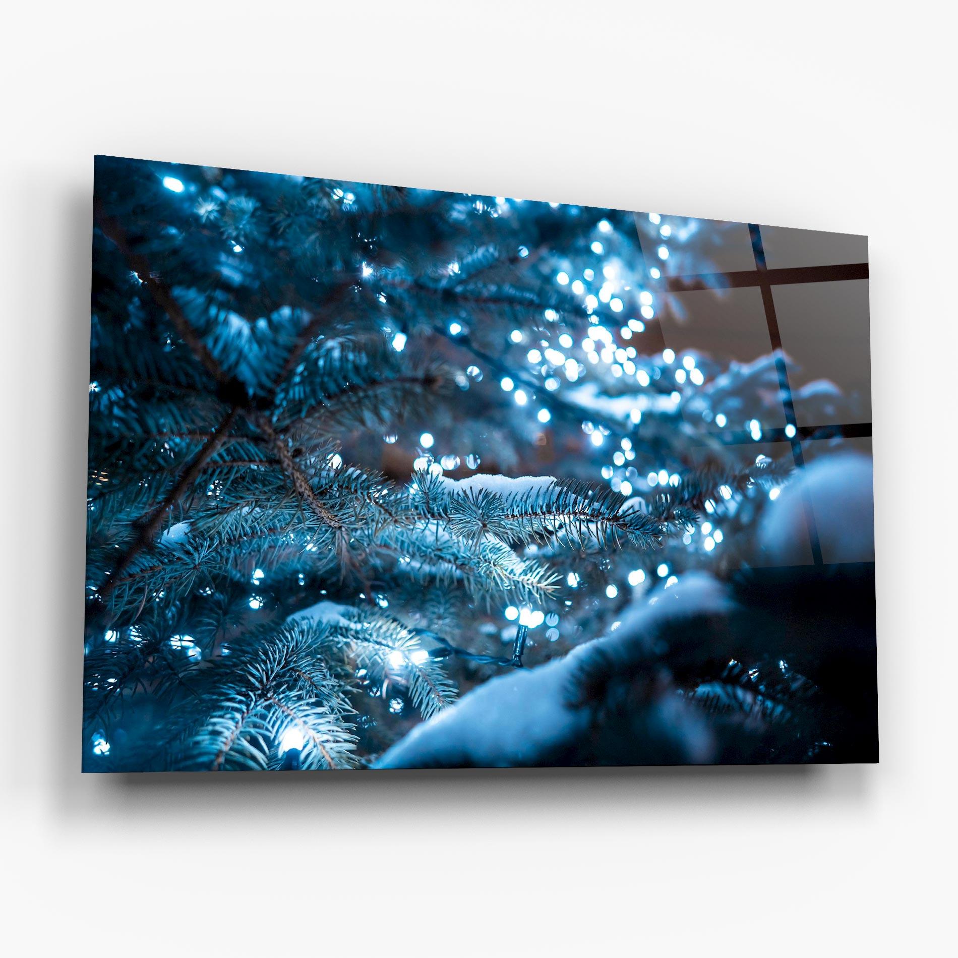 Glasbild Blue Christmas Tree mockup 6