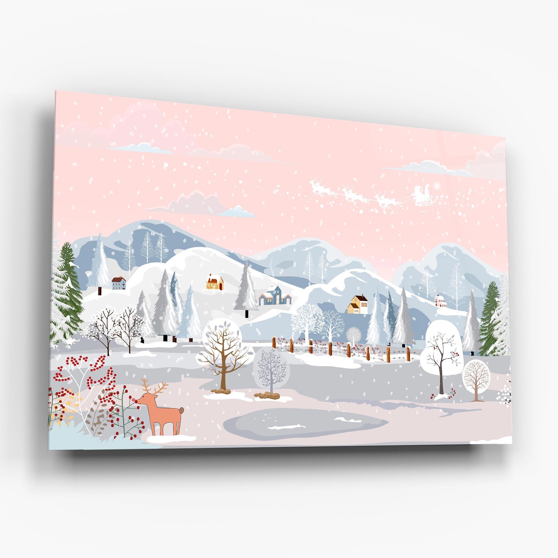 Glasbild Pink Sky Winter mockup 6