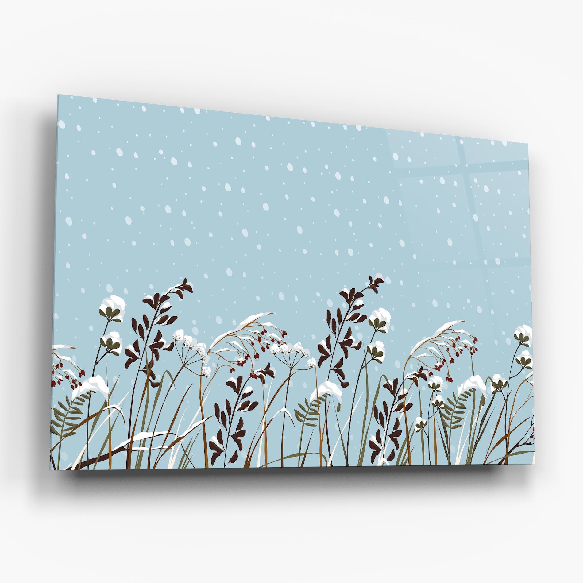 Glasbild Snow Plants mockup 6