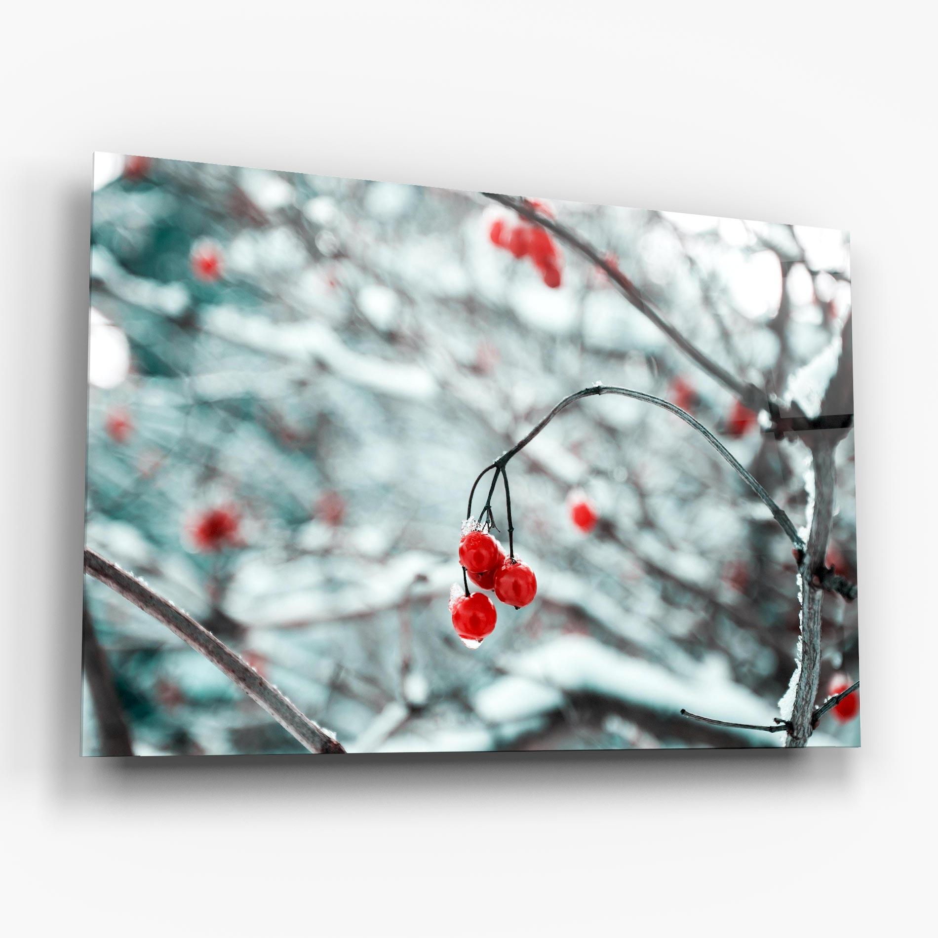 Glasbild Snow Red Fruits mockup 6