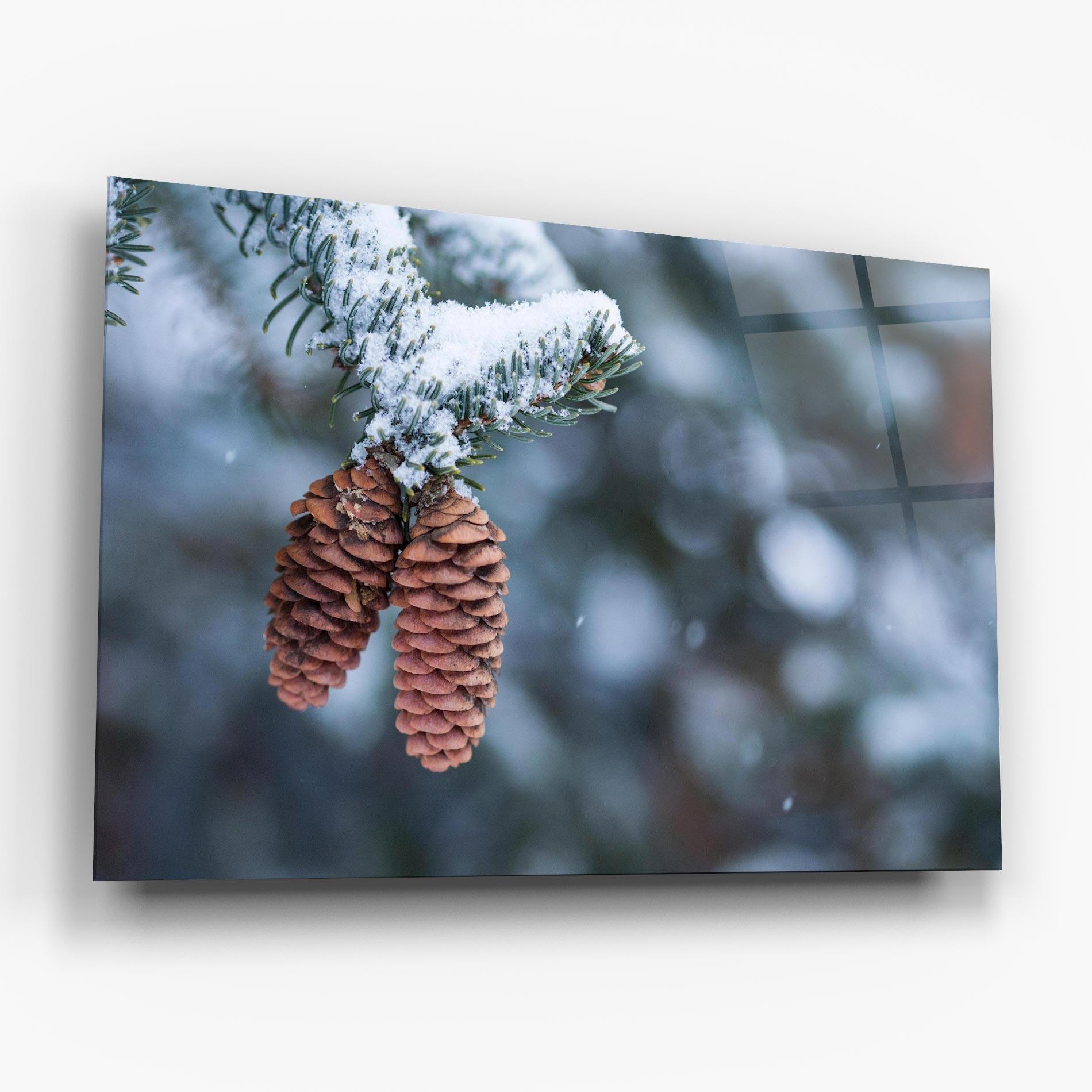 Glasbild Winter Cones mockup 6