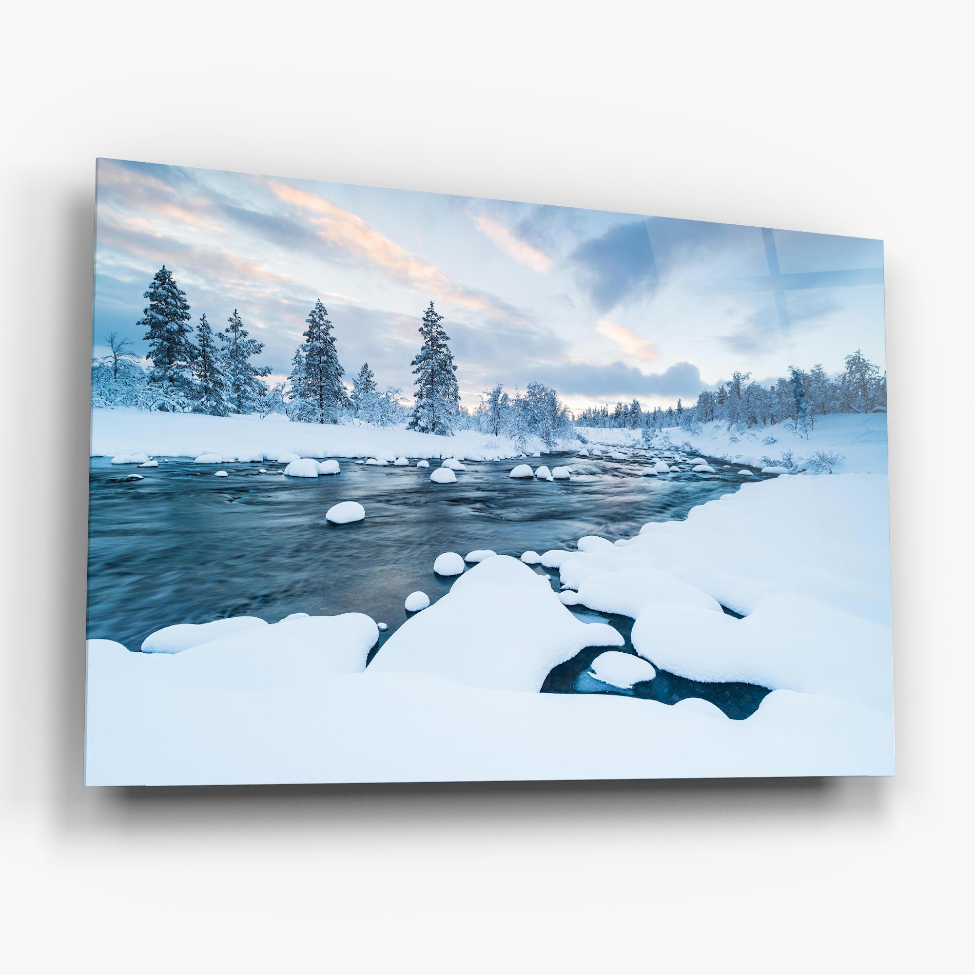Glasbild Winter River mockup 6