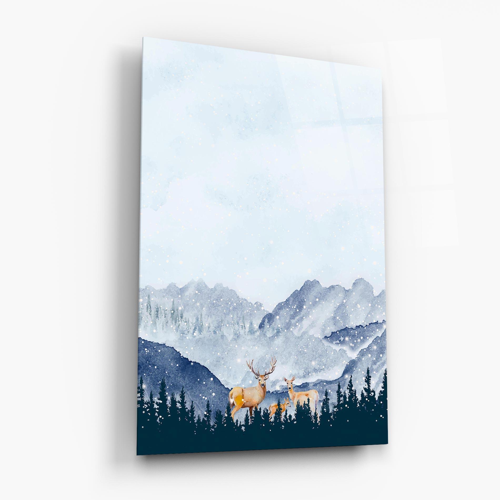 Glasbild Winter Deers mockup 6