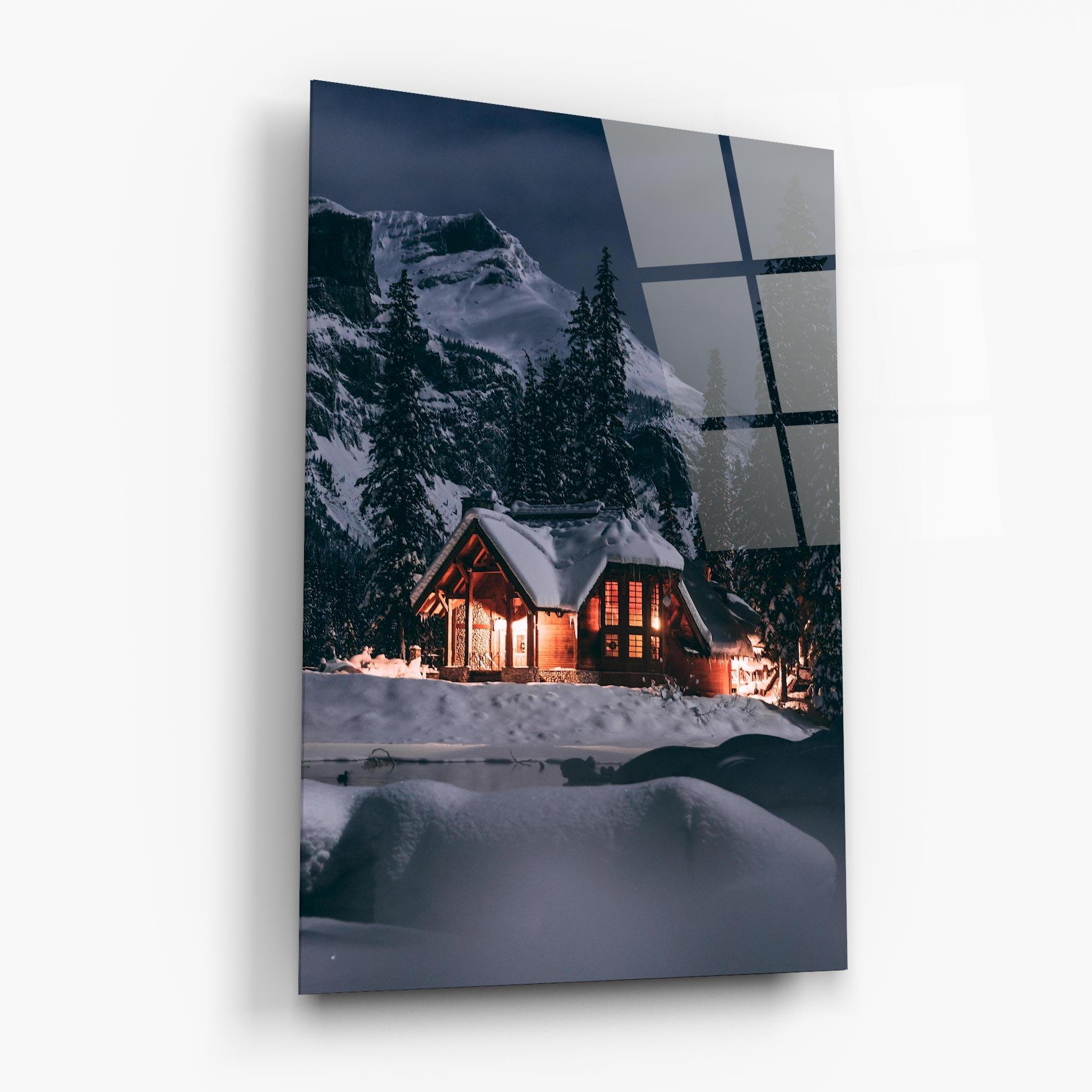 Glasbild Winter House mockup 6