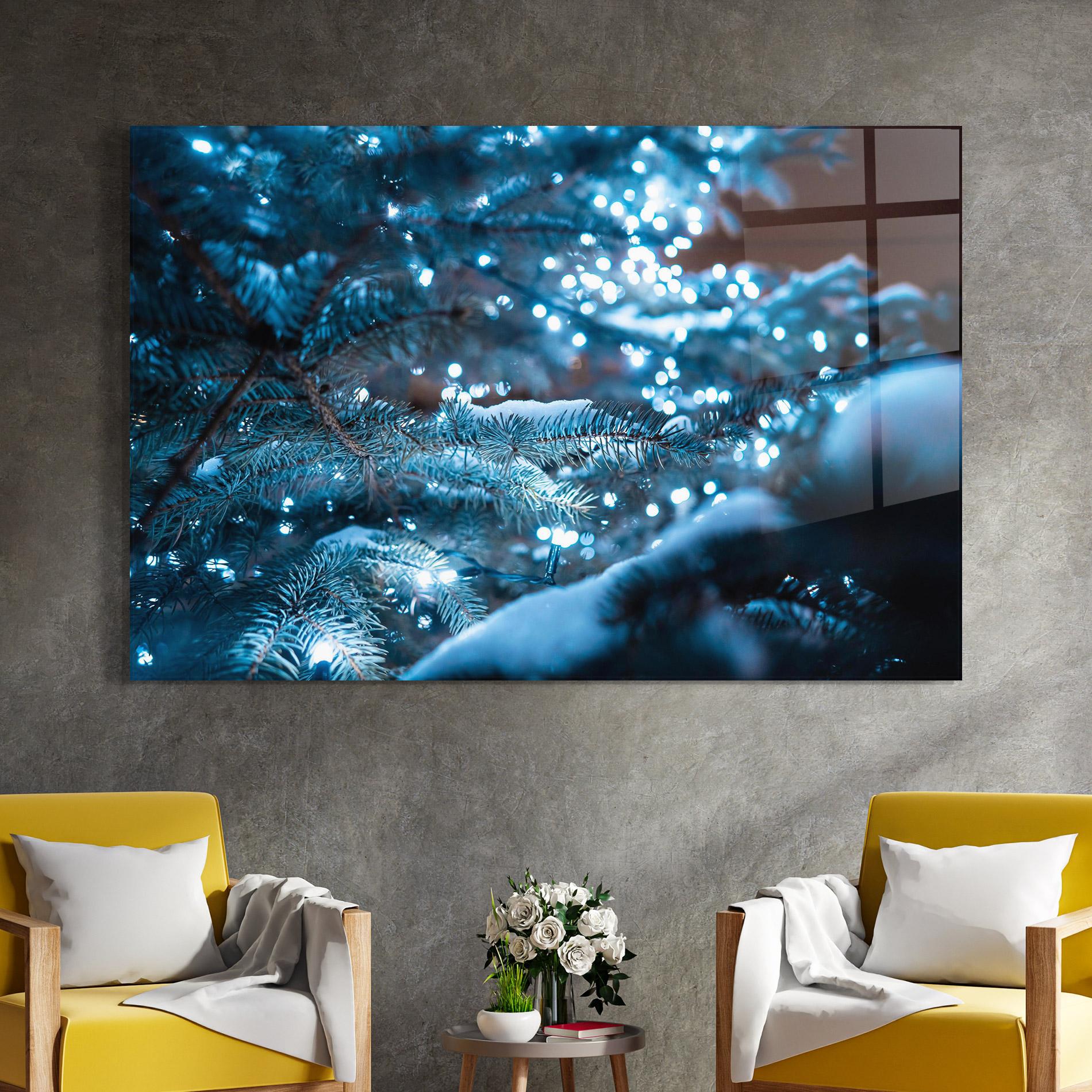 Glasbild Blue Christmas Tree mockup 4