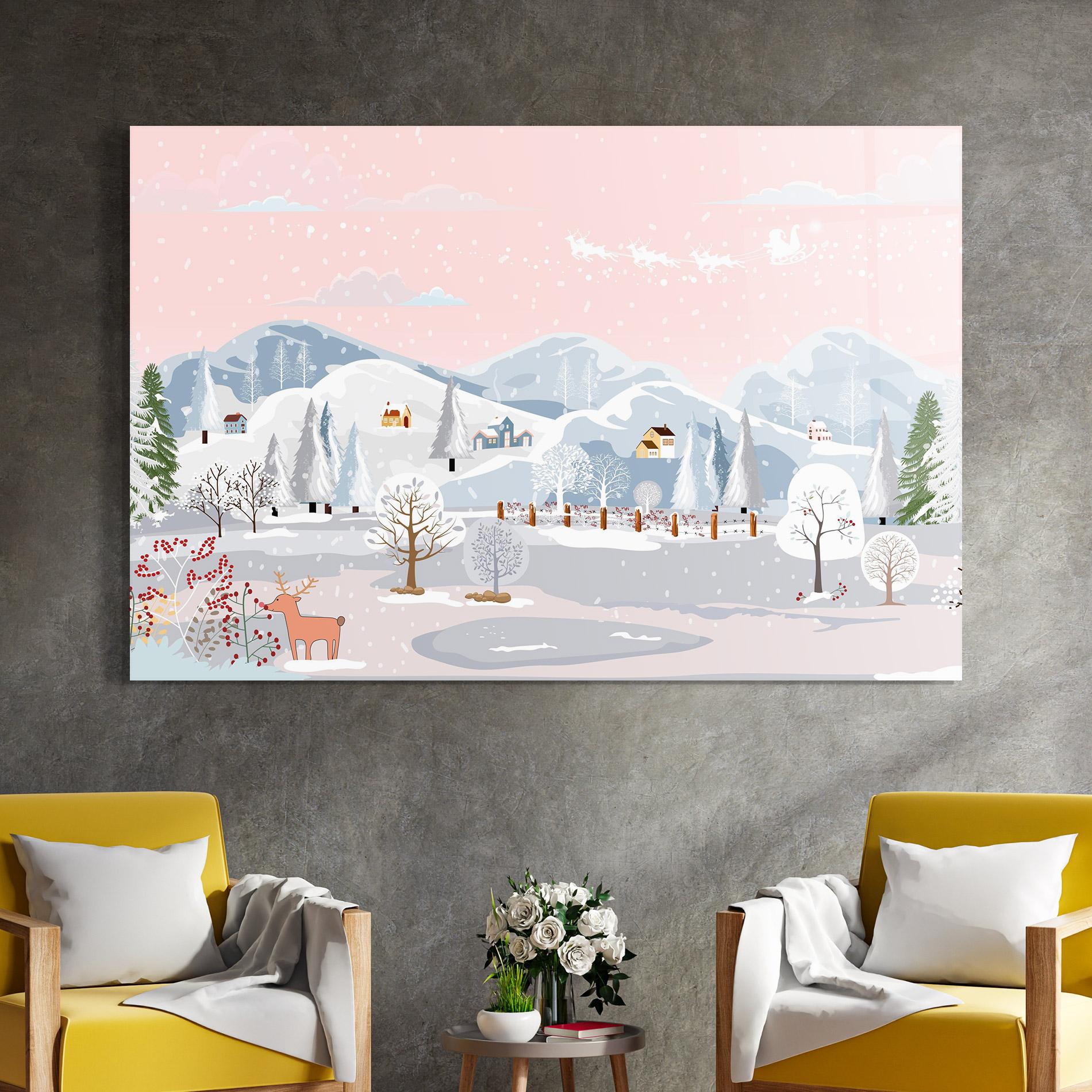 Glasbild Pink Sky Winter mockup 4