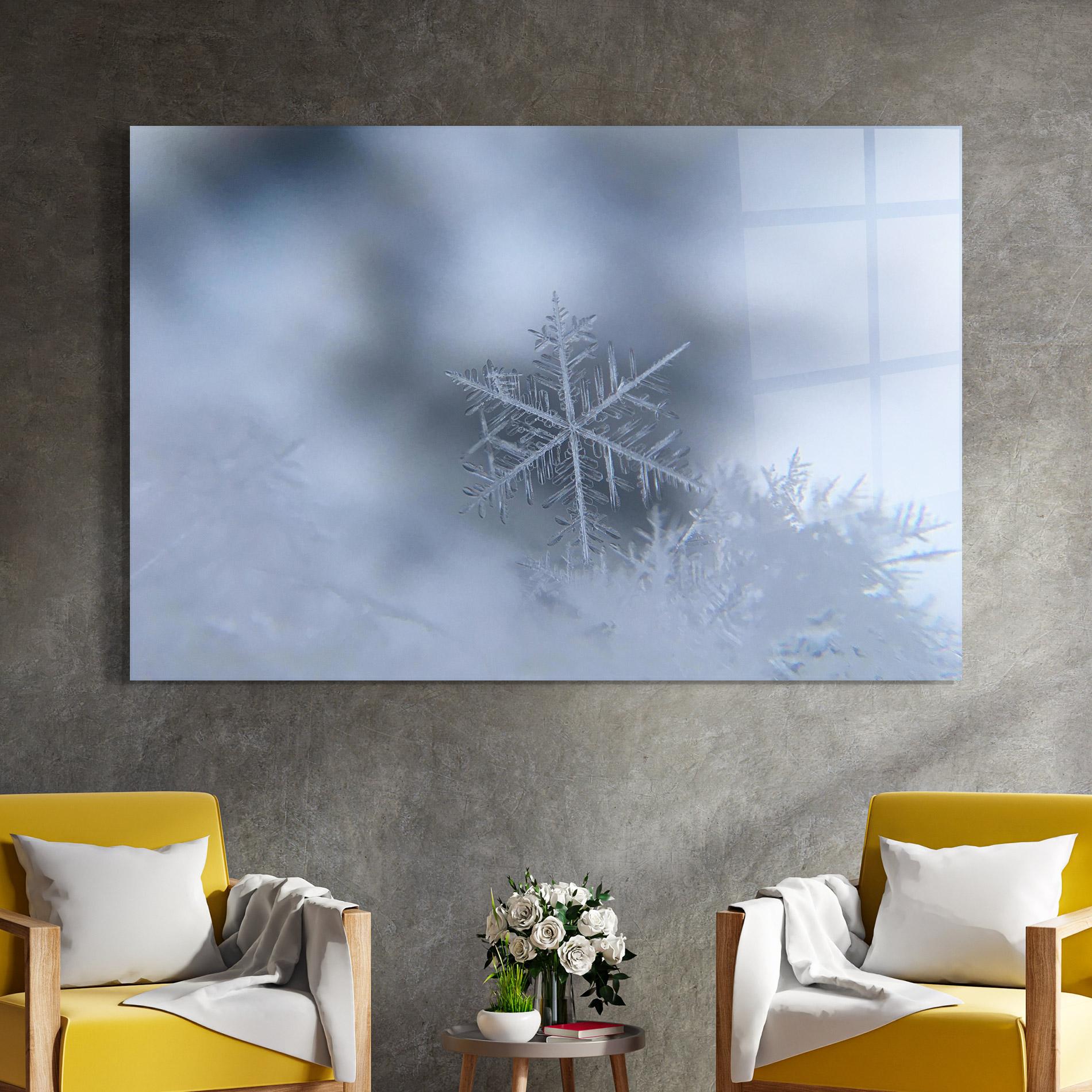 Glasbild Pretty Snowflake mockup 4