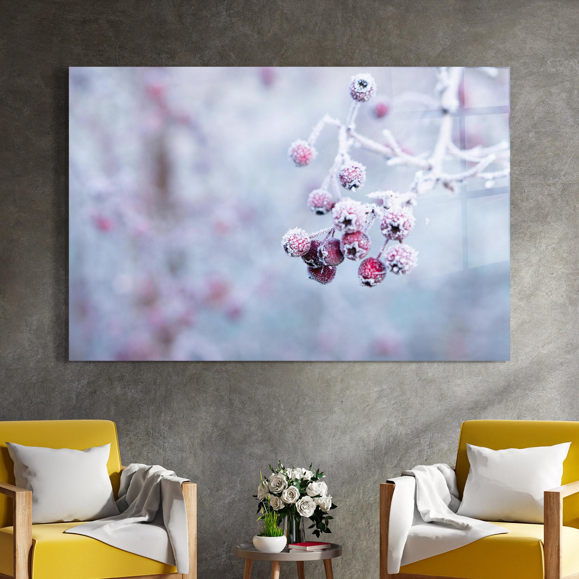 Glasbild Red Winter Fruits mockup 4