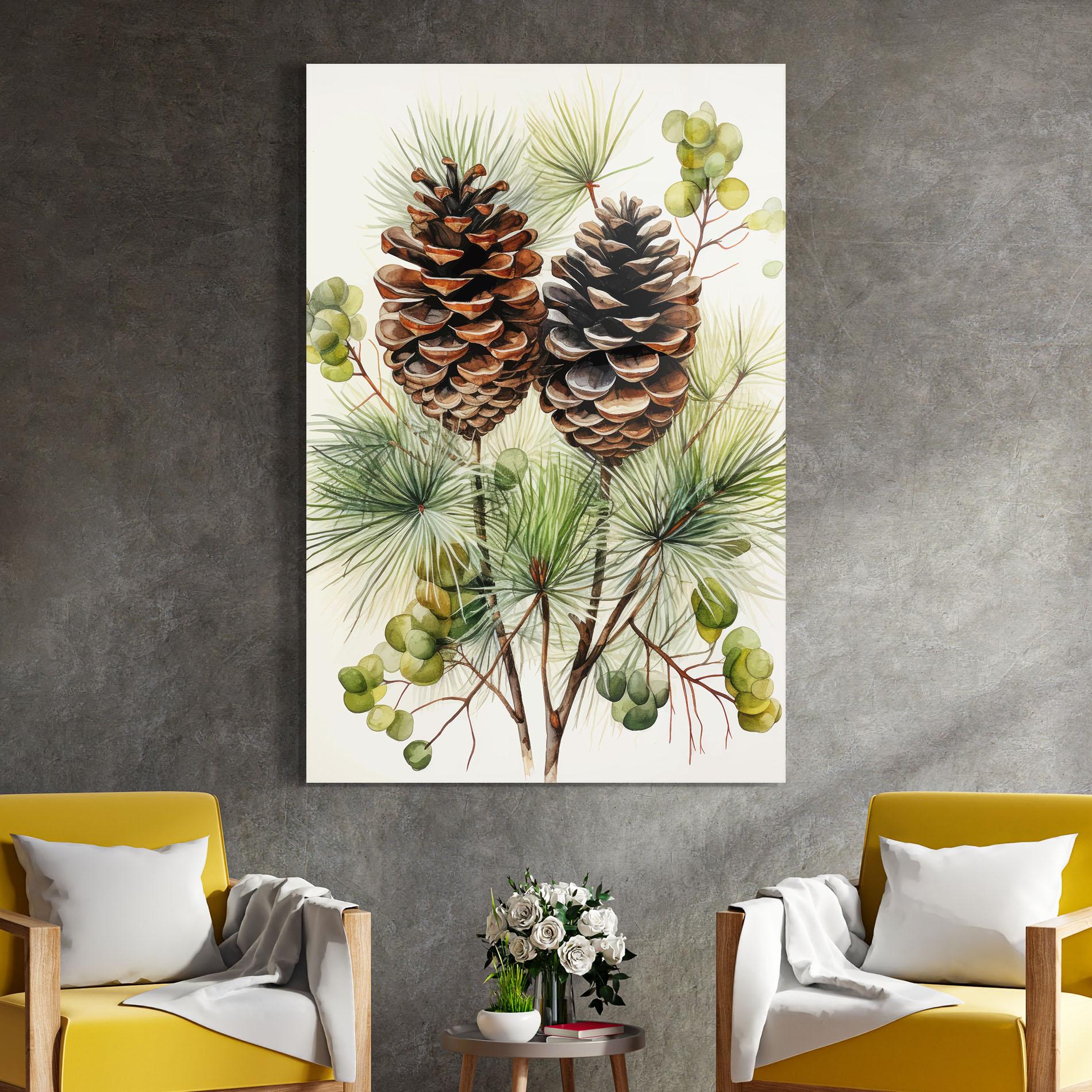 Glasbild Brown Cones mockup 4