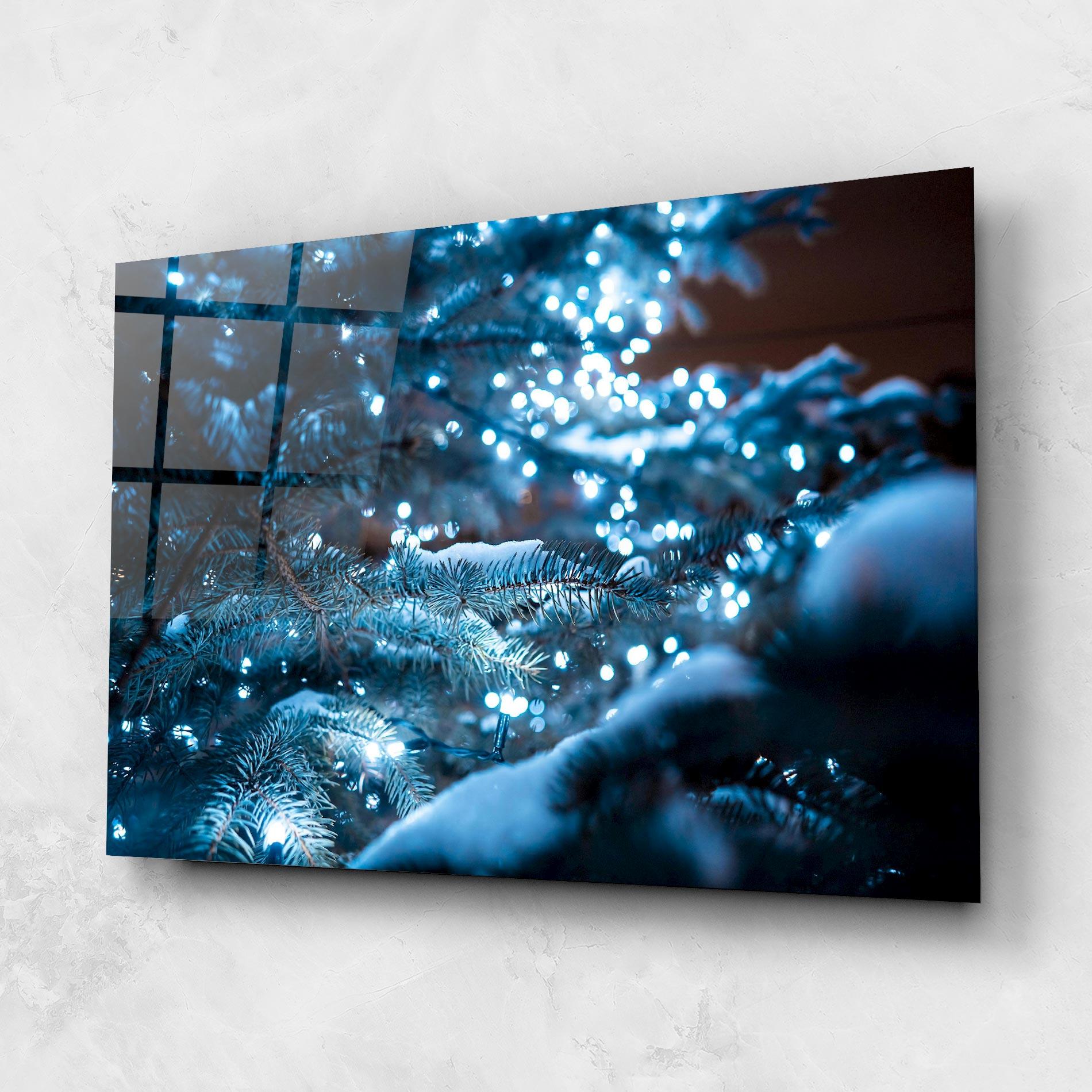 Glasbild Blue Christmas Tree mockup 1
