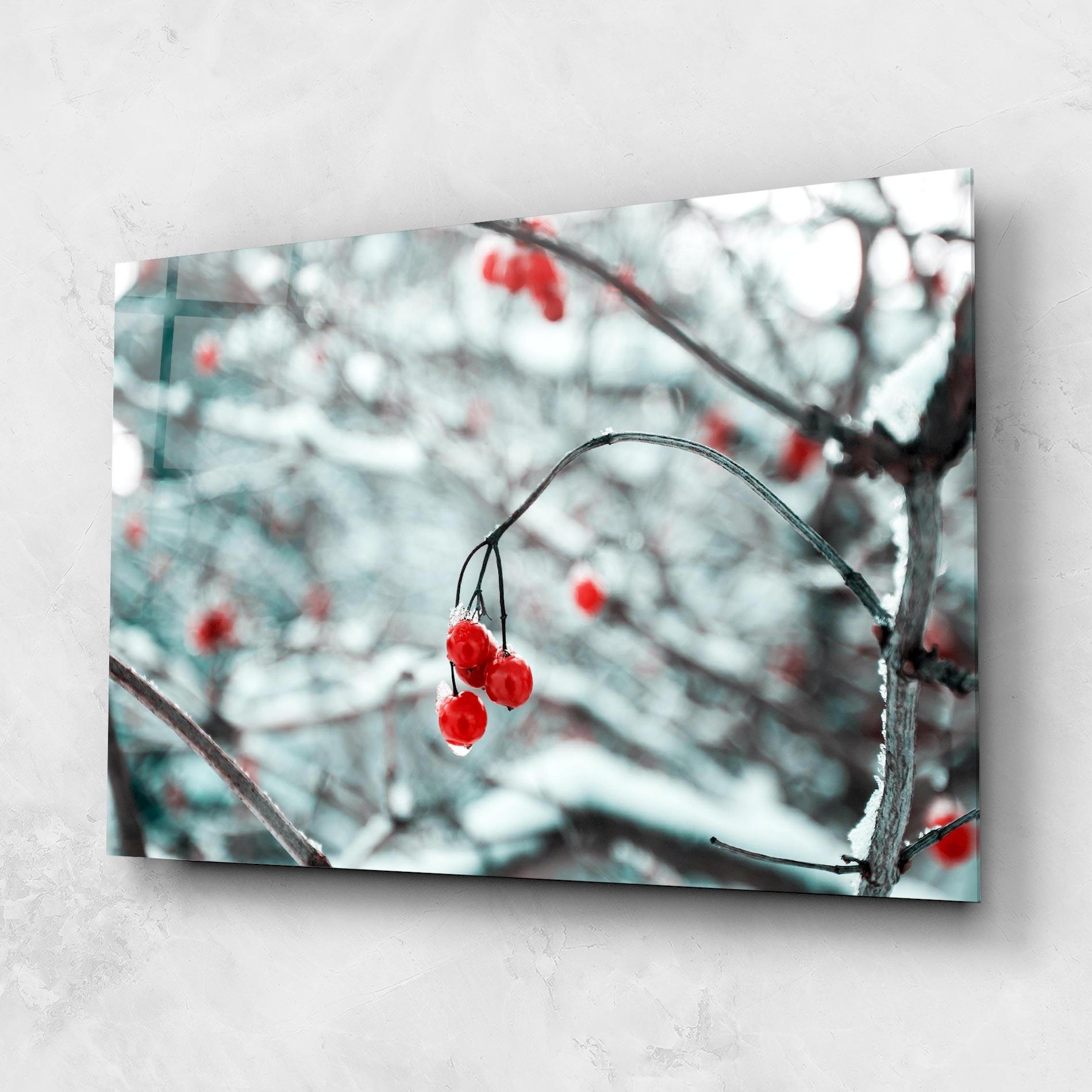 Glasbild Snow Red Fruits mockup 1