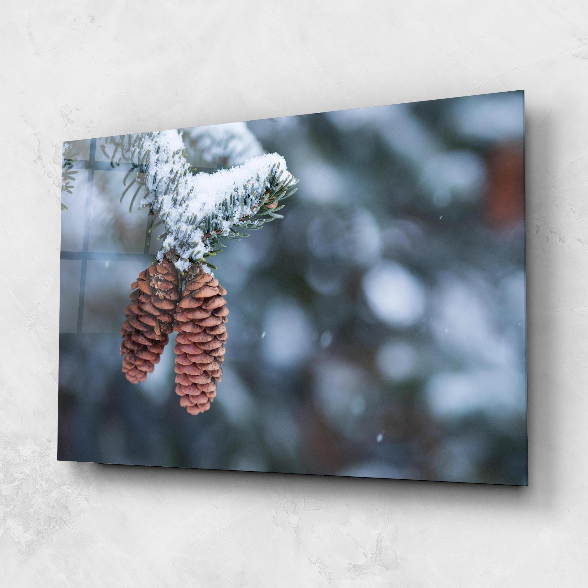 Glasbild Winter Cones mockup 1