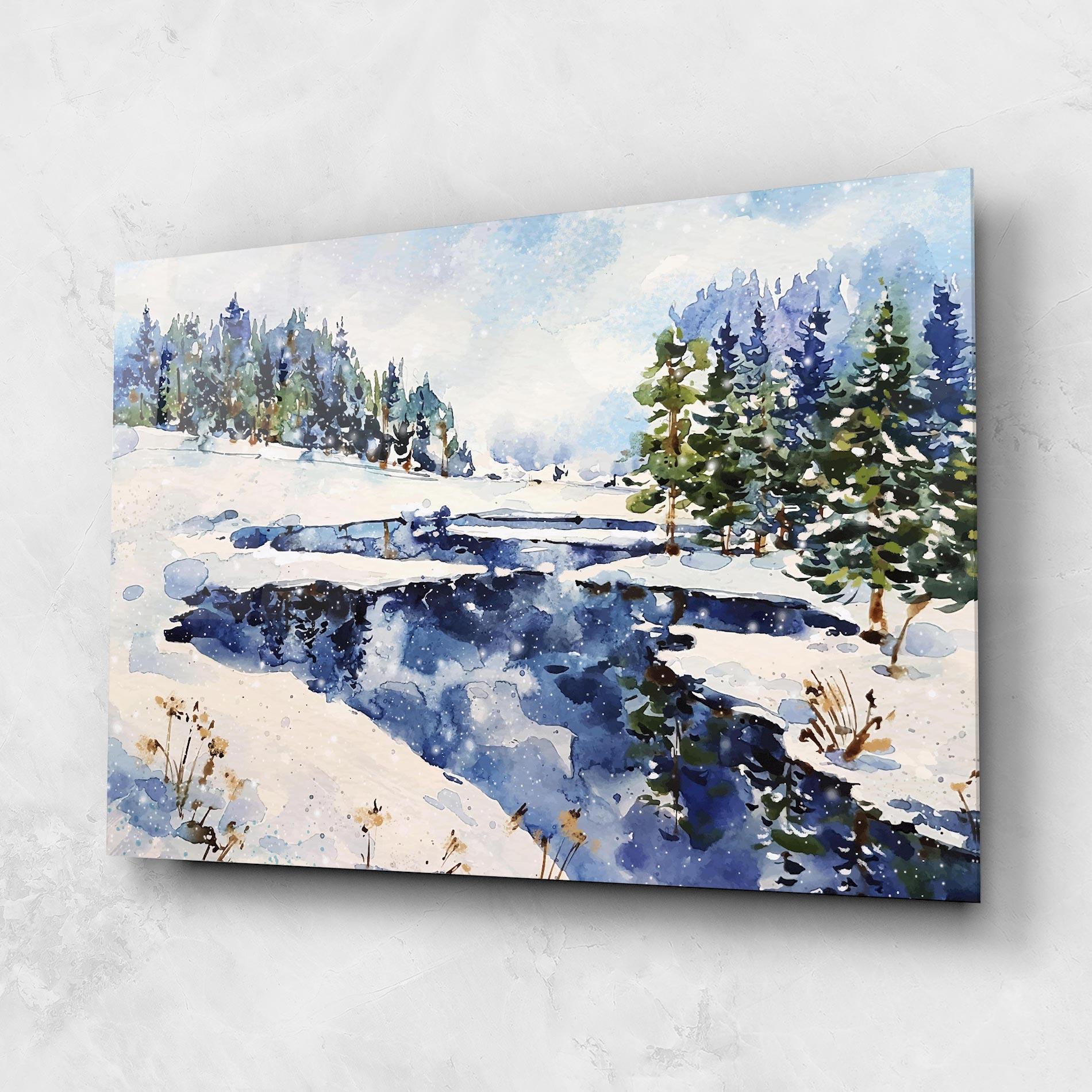 Glasbild Winter Painting mockup 1