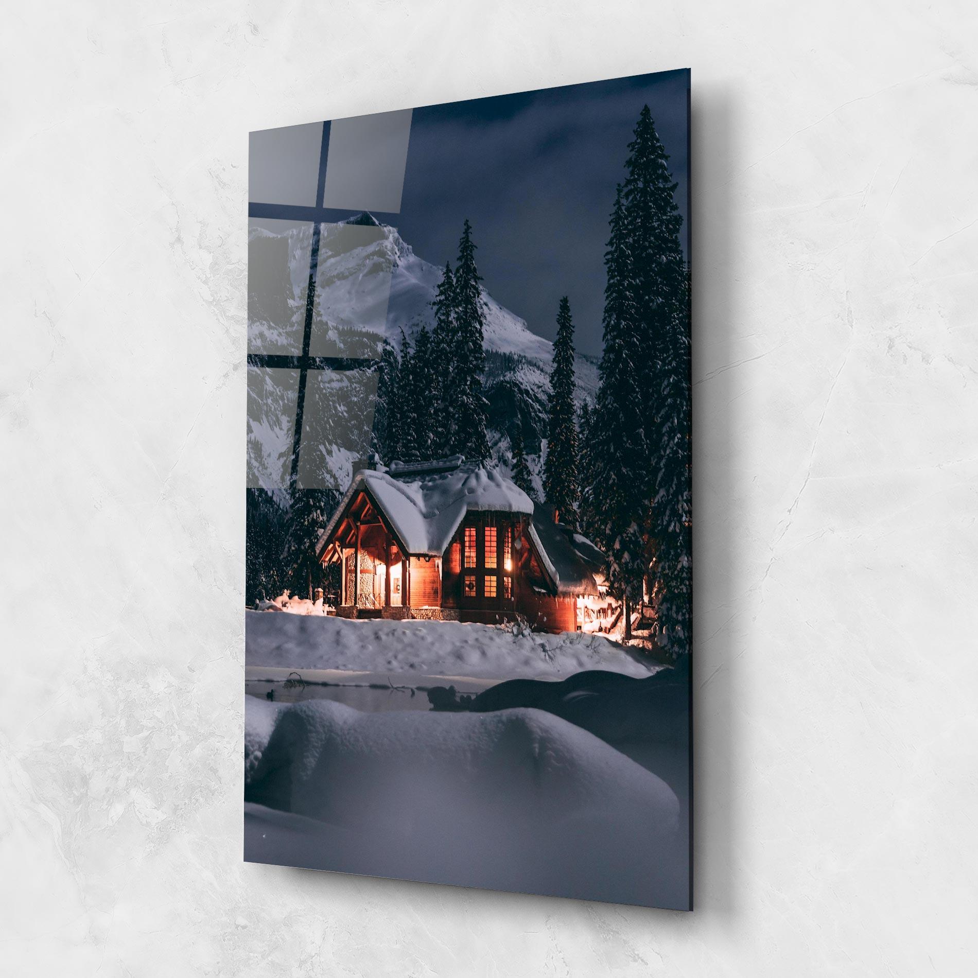 Glasbild Winter House mockup 1