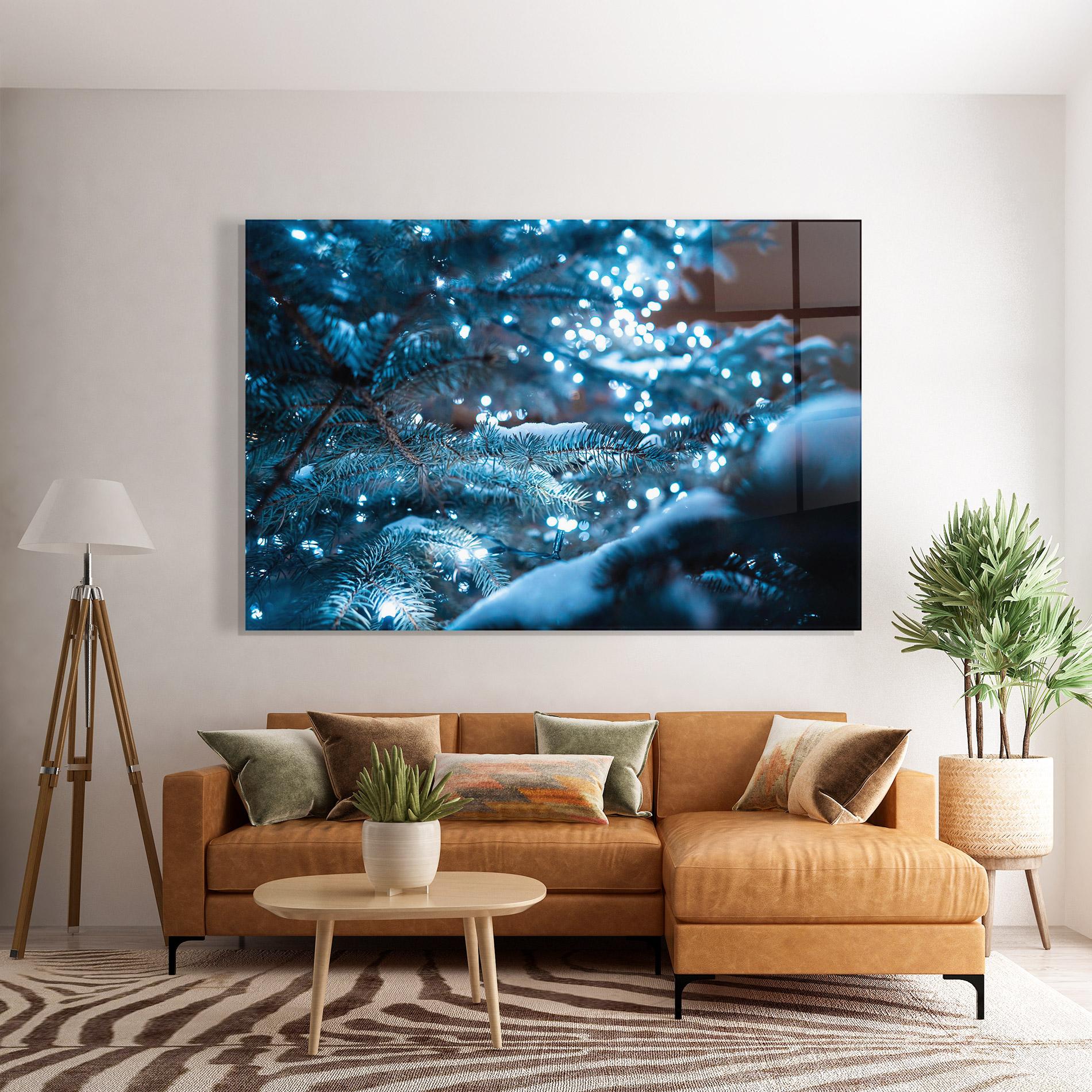 Glasbild Blue Christmas Tree mockup 7