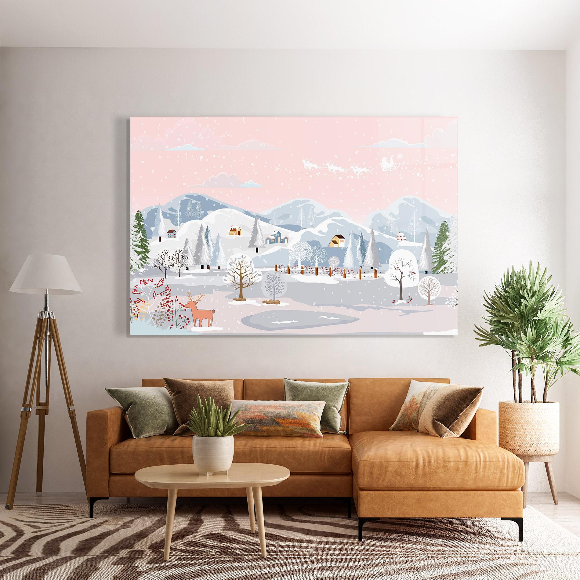 Glasbild Pink Sky Winter mockup 7