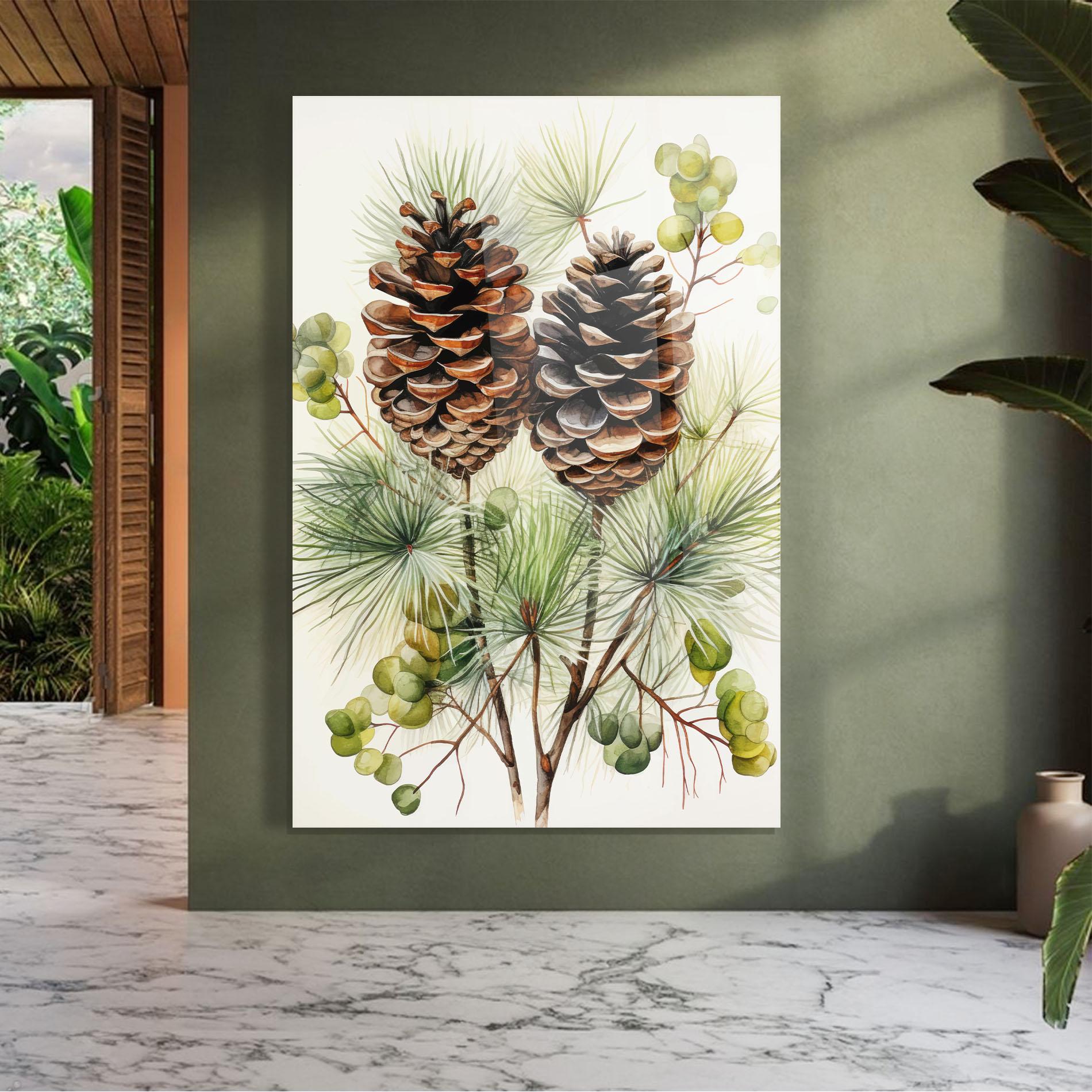 Glasbild Brown Cones mockup 7