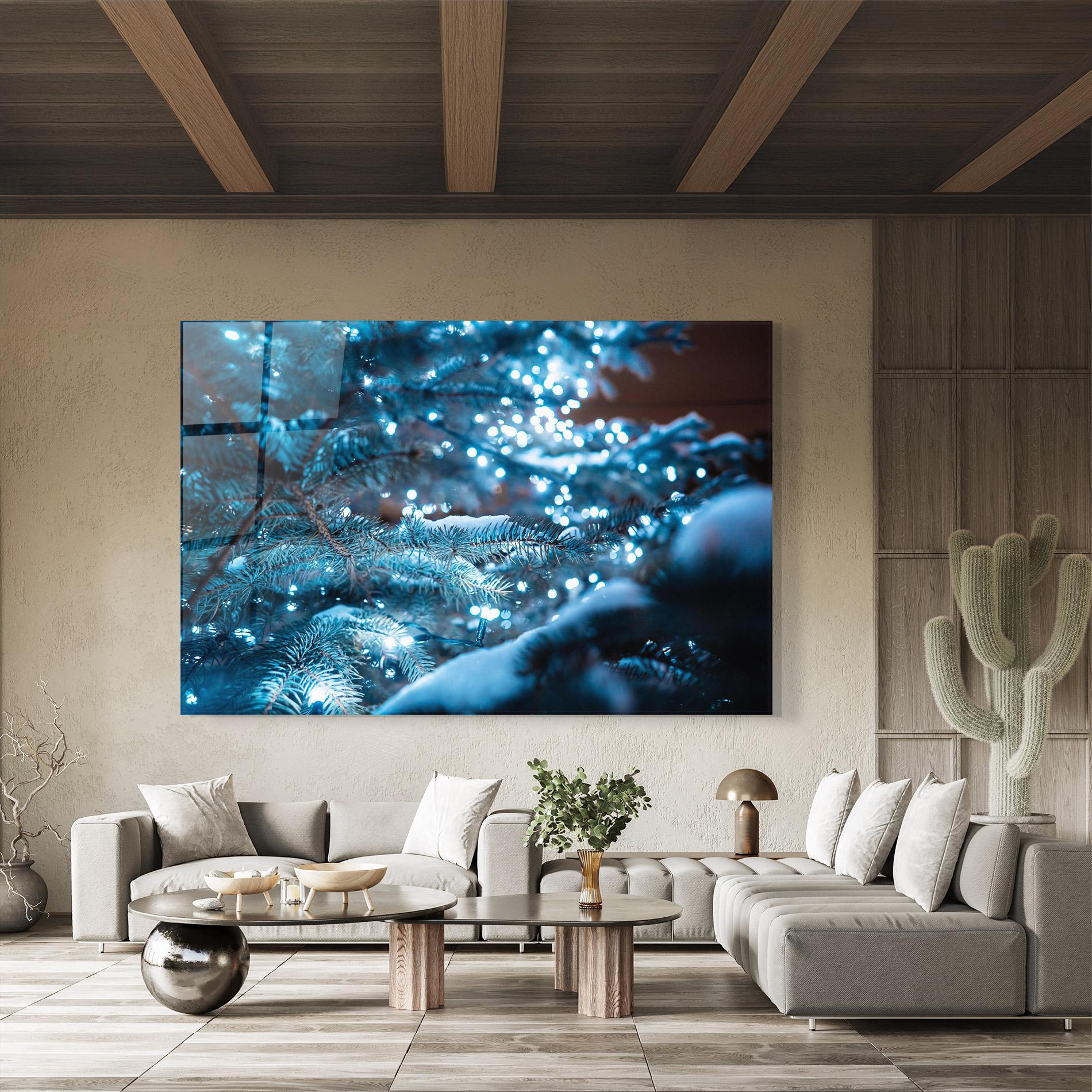 Glasbild Blue Christmas Tree mockup 8