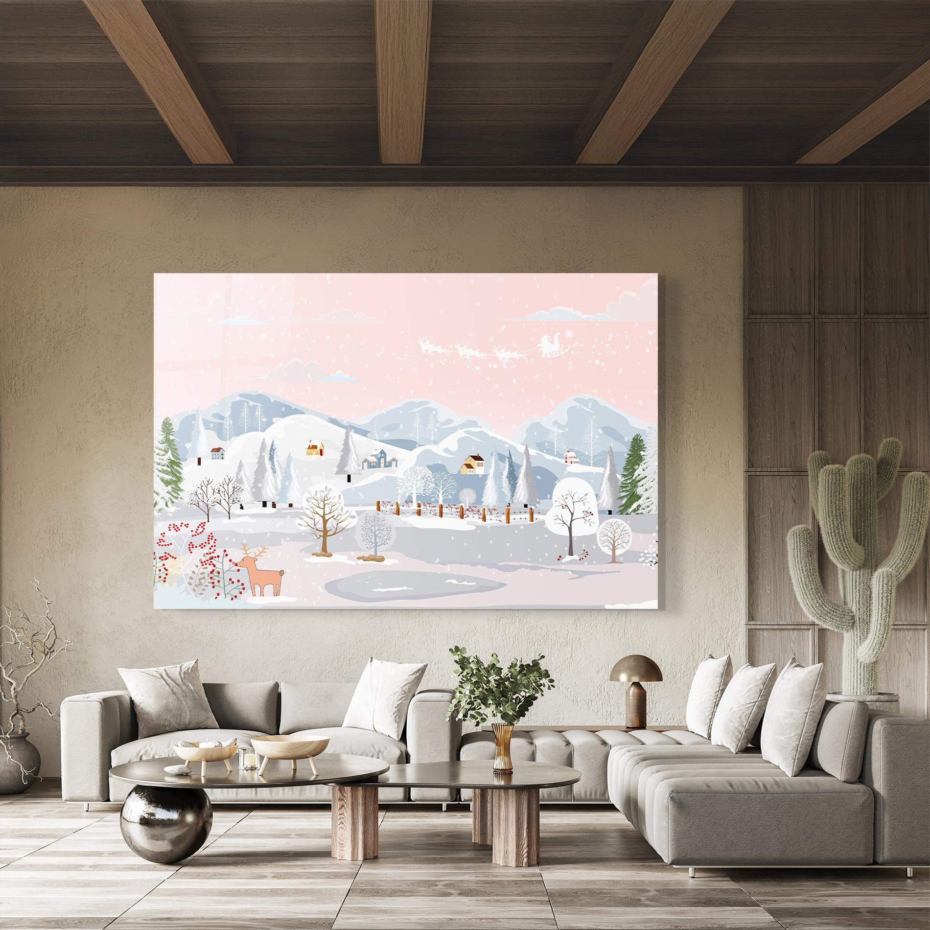 Glasbild Pink Sky Winter mockup 8