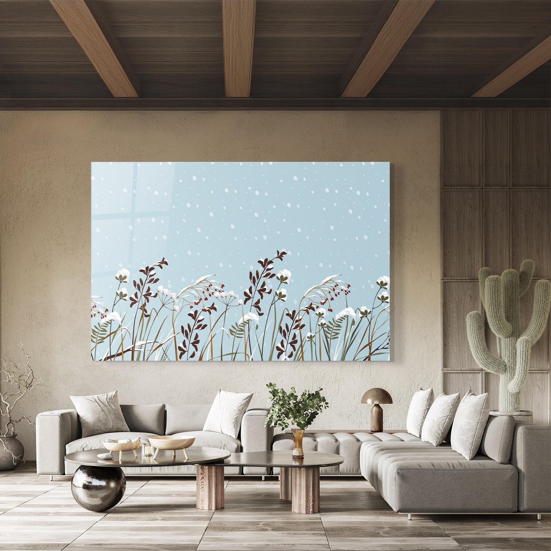 Glasbild Snow Plants mockup 8