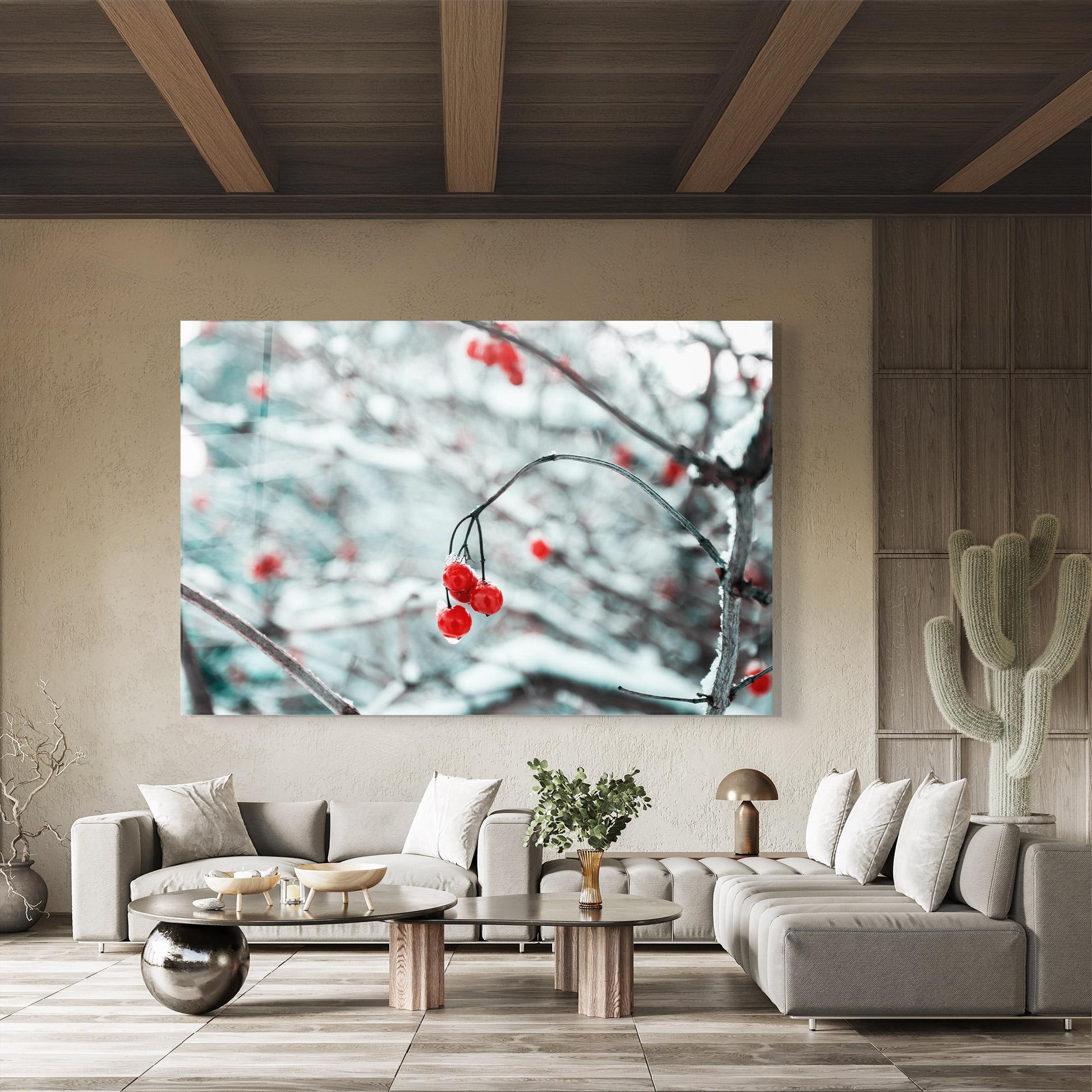 Glasbild Snow Red Fruits mockup 8