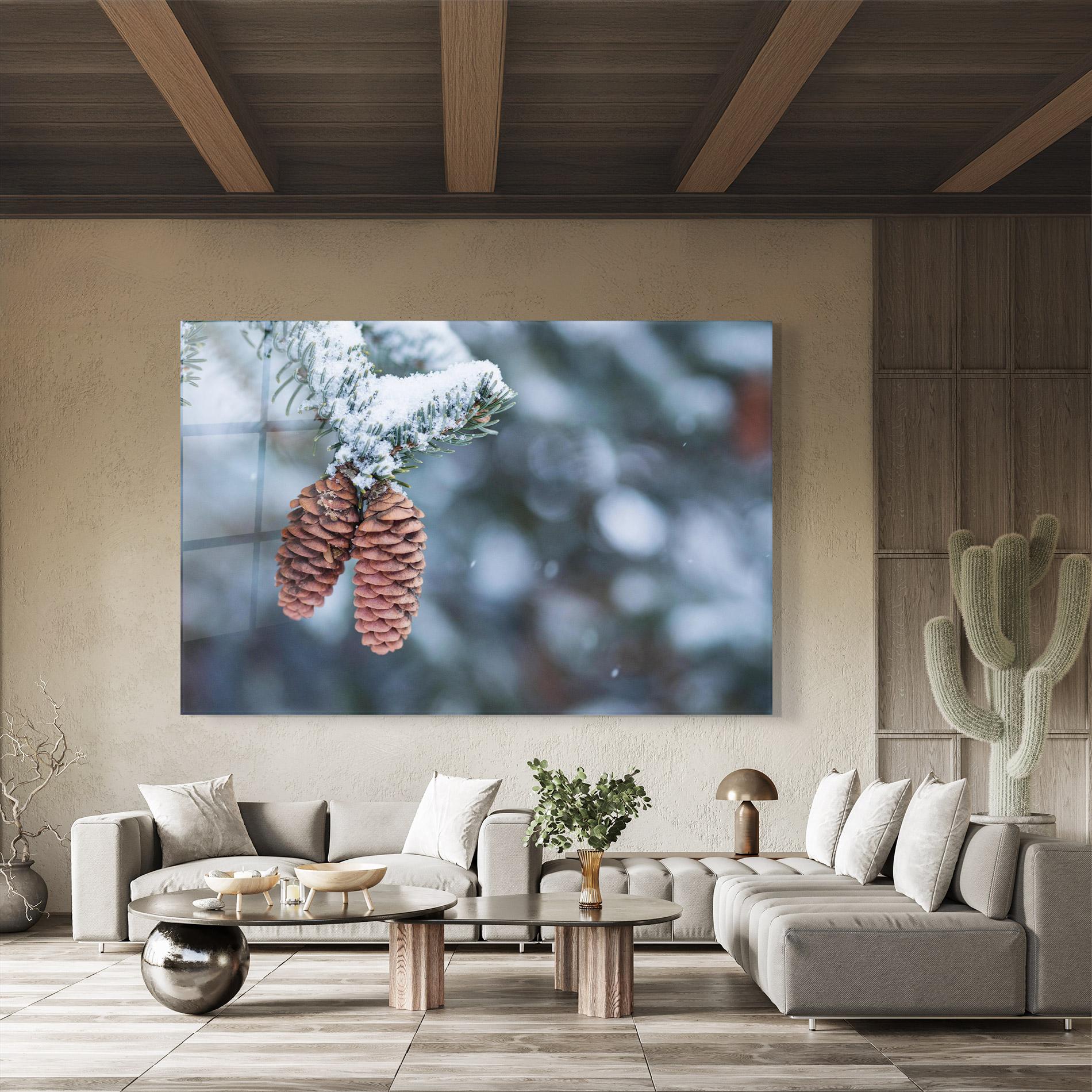 Glasbild Winter Cones mockup 8