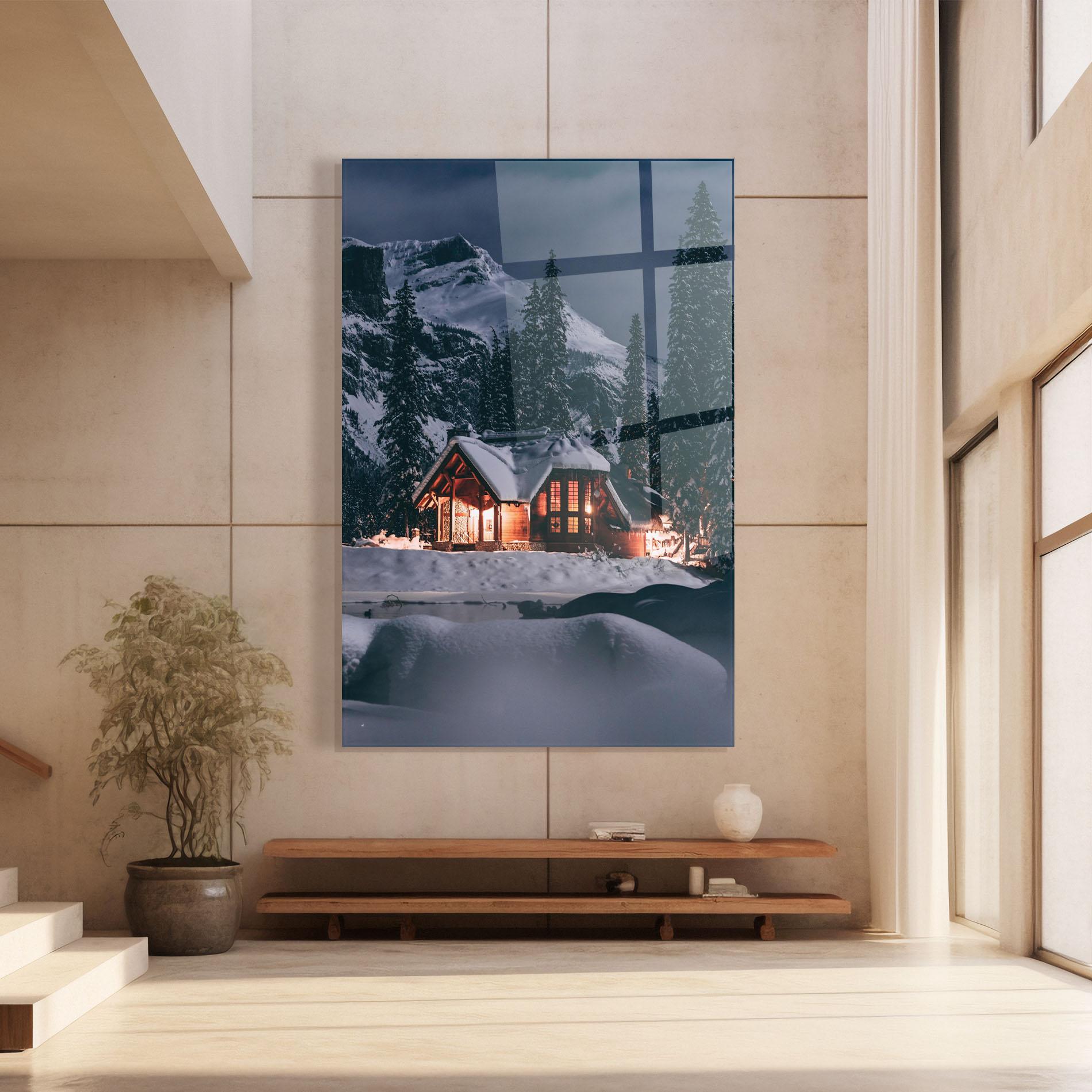 Glasbild Winter House mockup 8