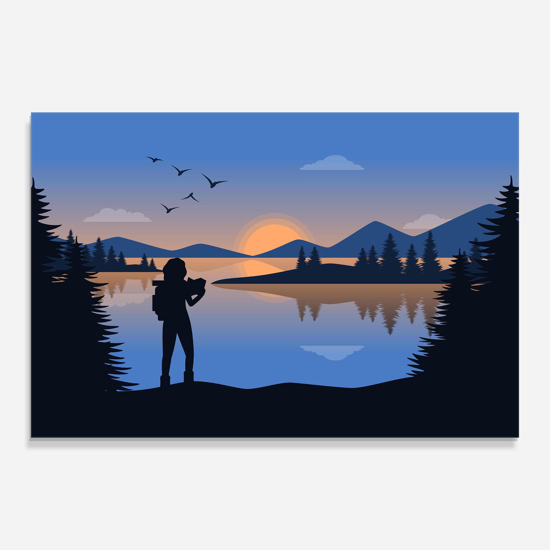 Glasbild Lake Woman View mockup 0