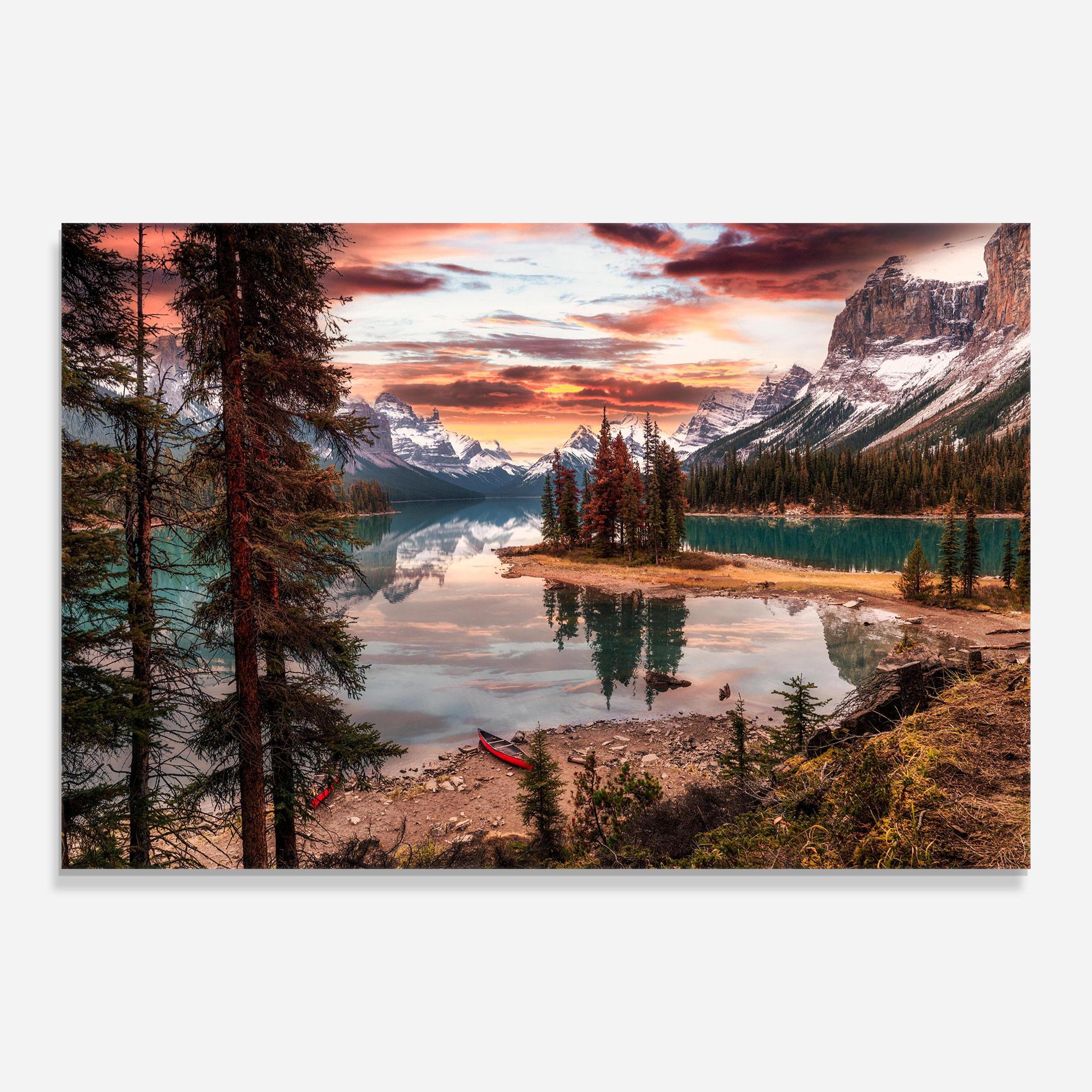 Glasbild Sunset Lake View mockup 0