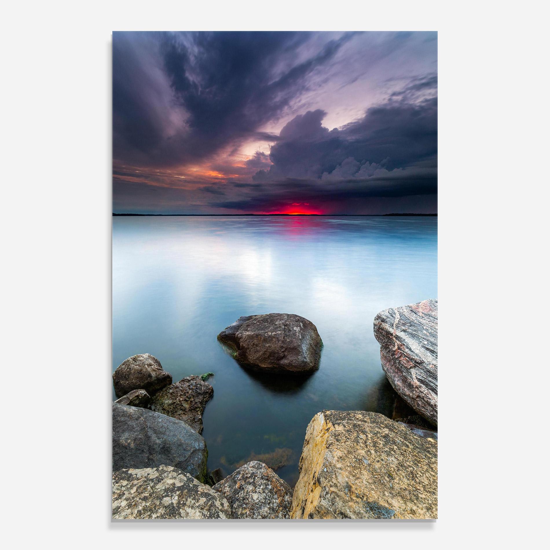 Glasbild Lake Sunset mockup 0
