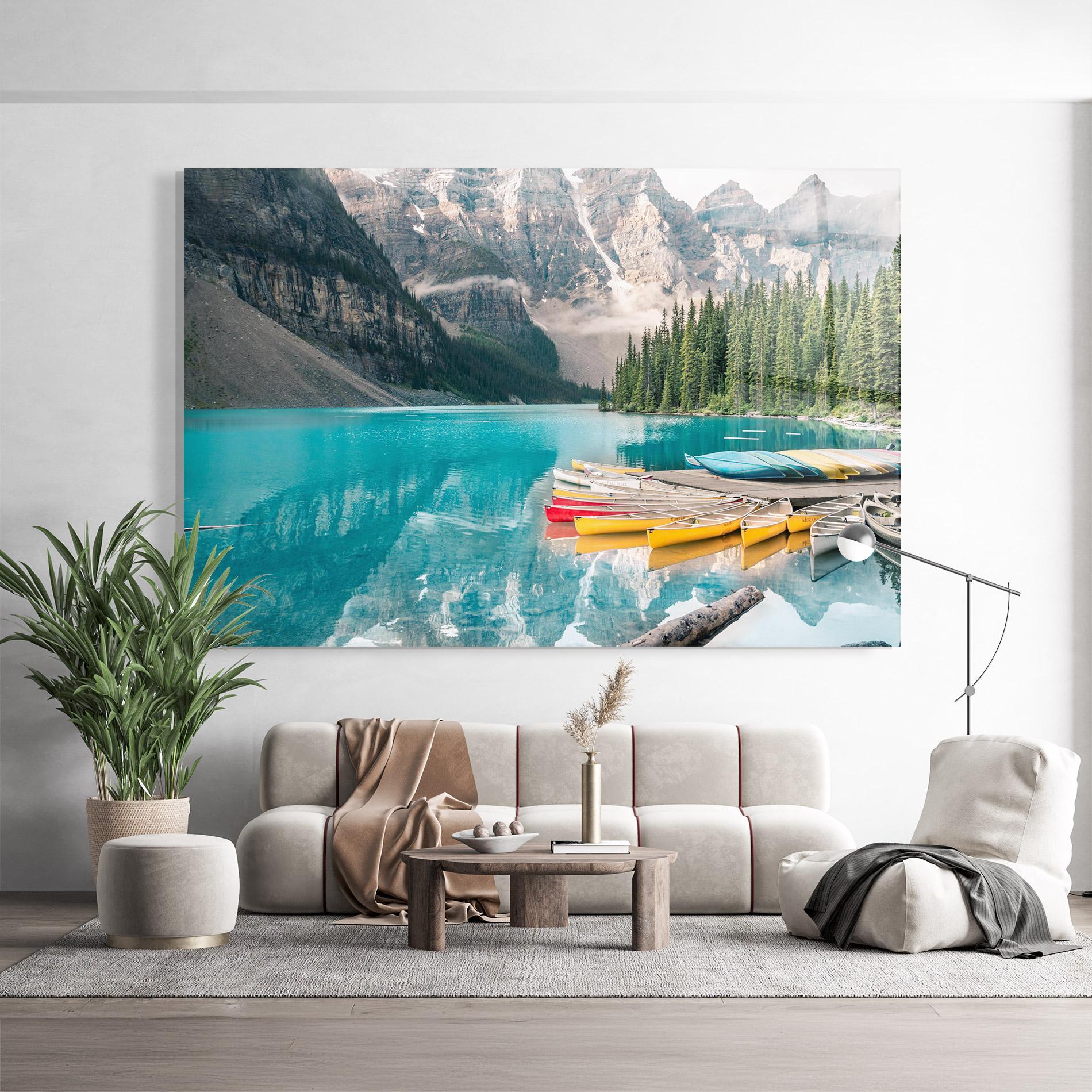 Glasbild Beautiful Moraine Lake mockup 9