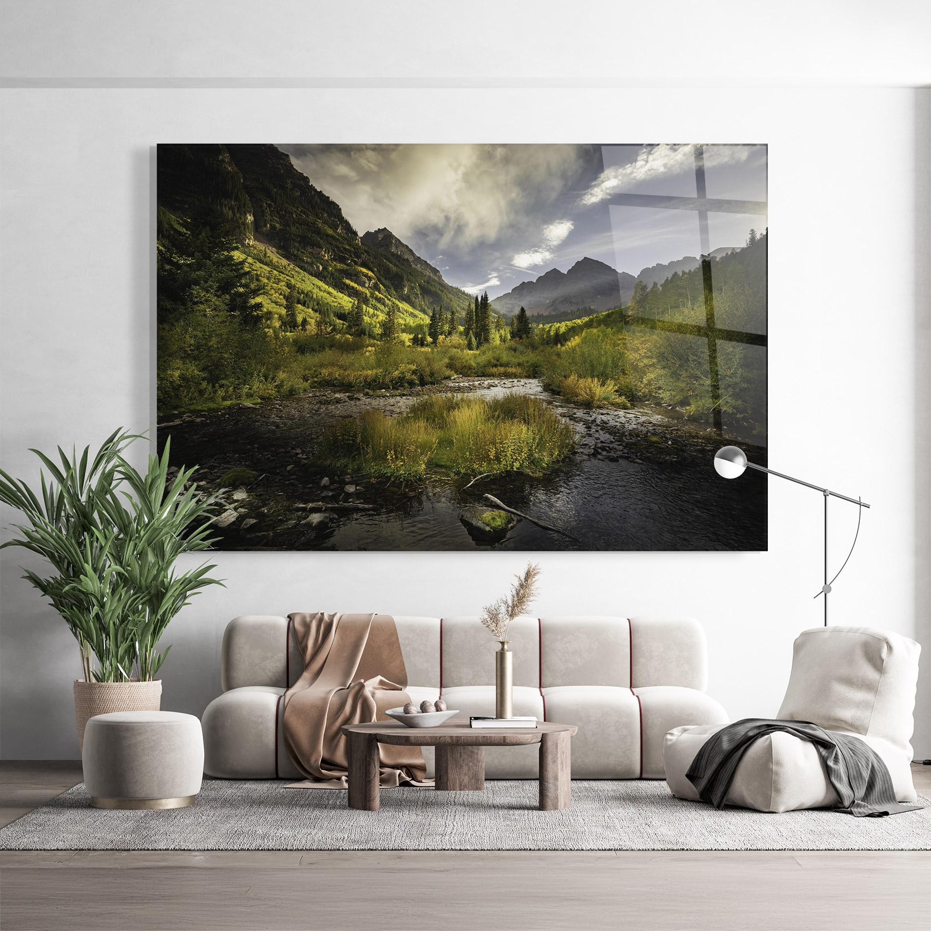 Glasbild Cloudy Lake mockup 9