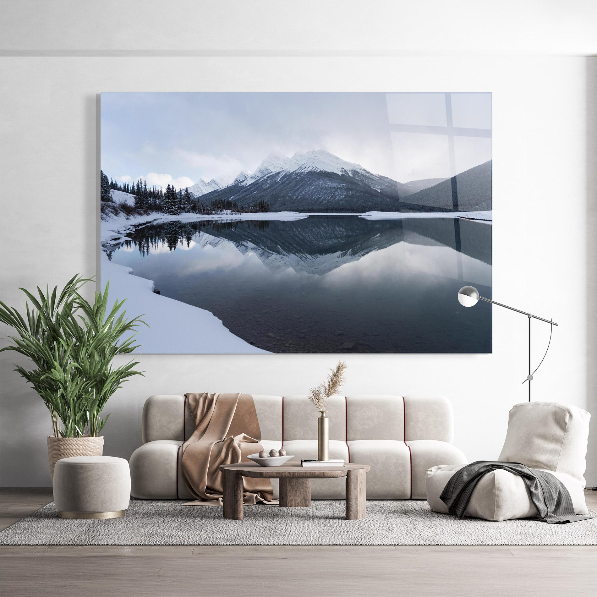 Glasbild Grey Lake mockup 9