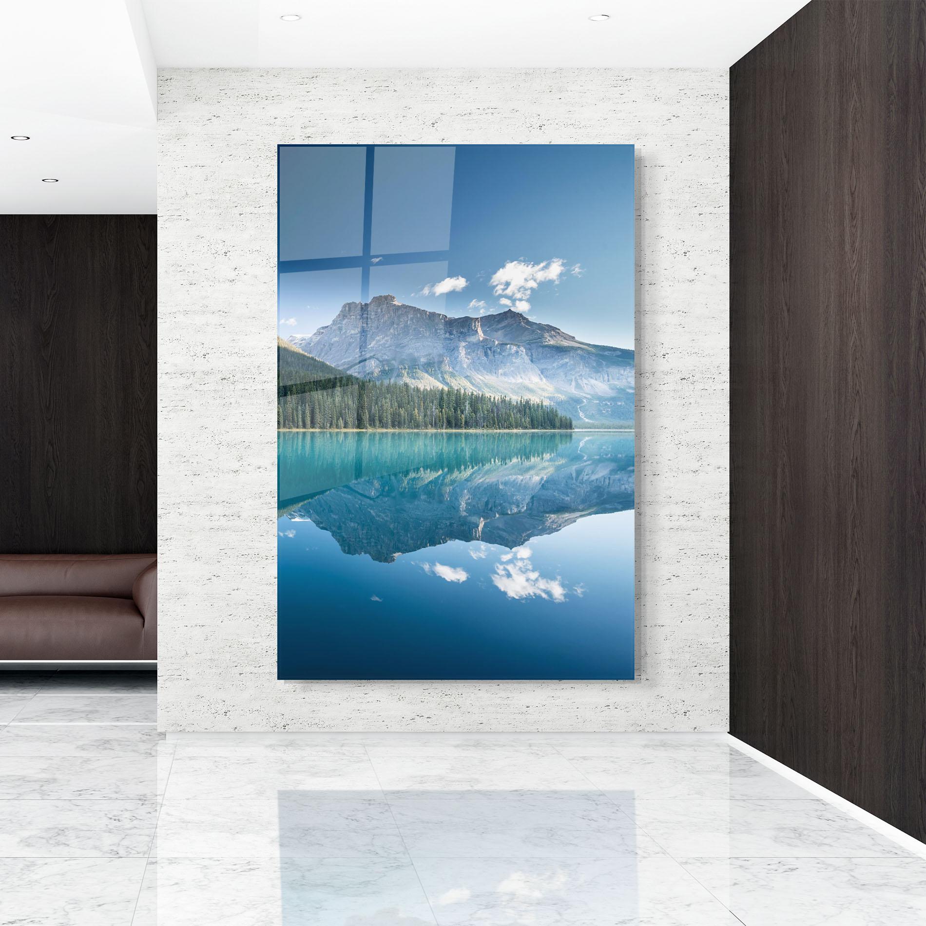 Glasbild Blue Mountain Lake mockup 9